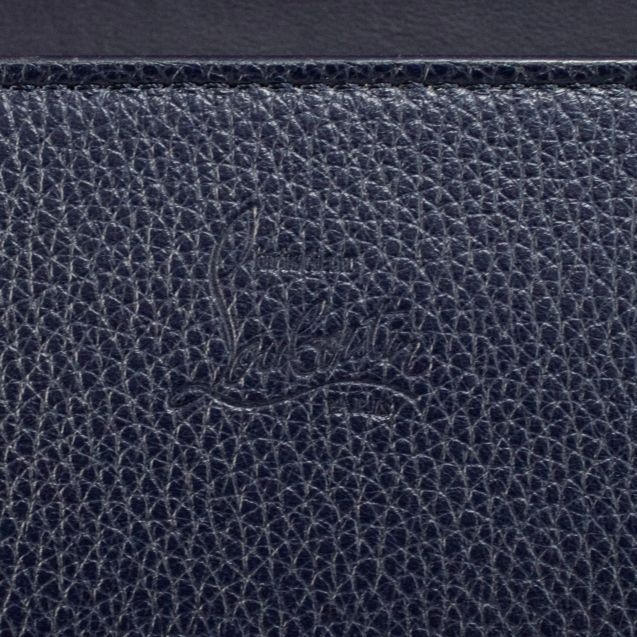 Christian Louboutin Paloma Navy Leather Spike Gold Hardware Crossbody Clutch Bag