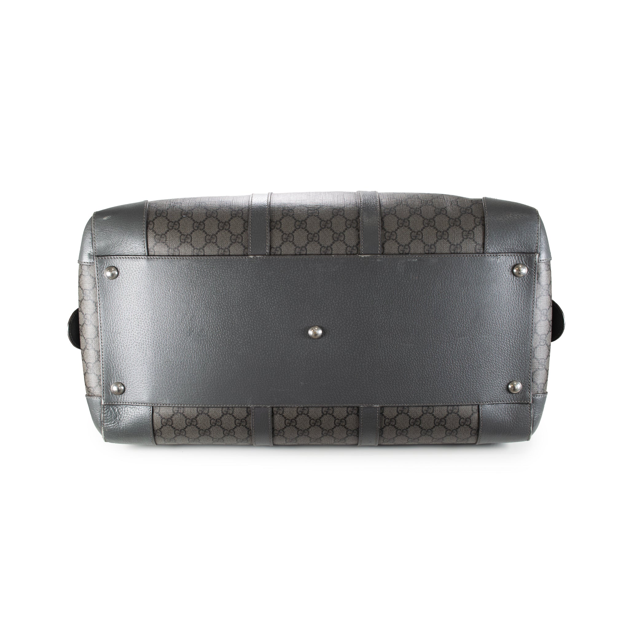 Gucci Ophidia Gg Supreme Coated Canvas and Leather Black Grey Large Duffle Bag