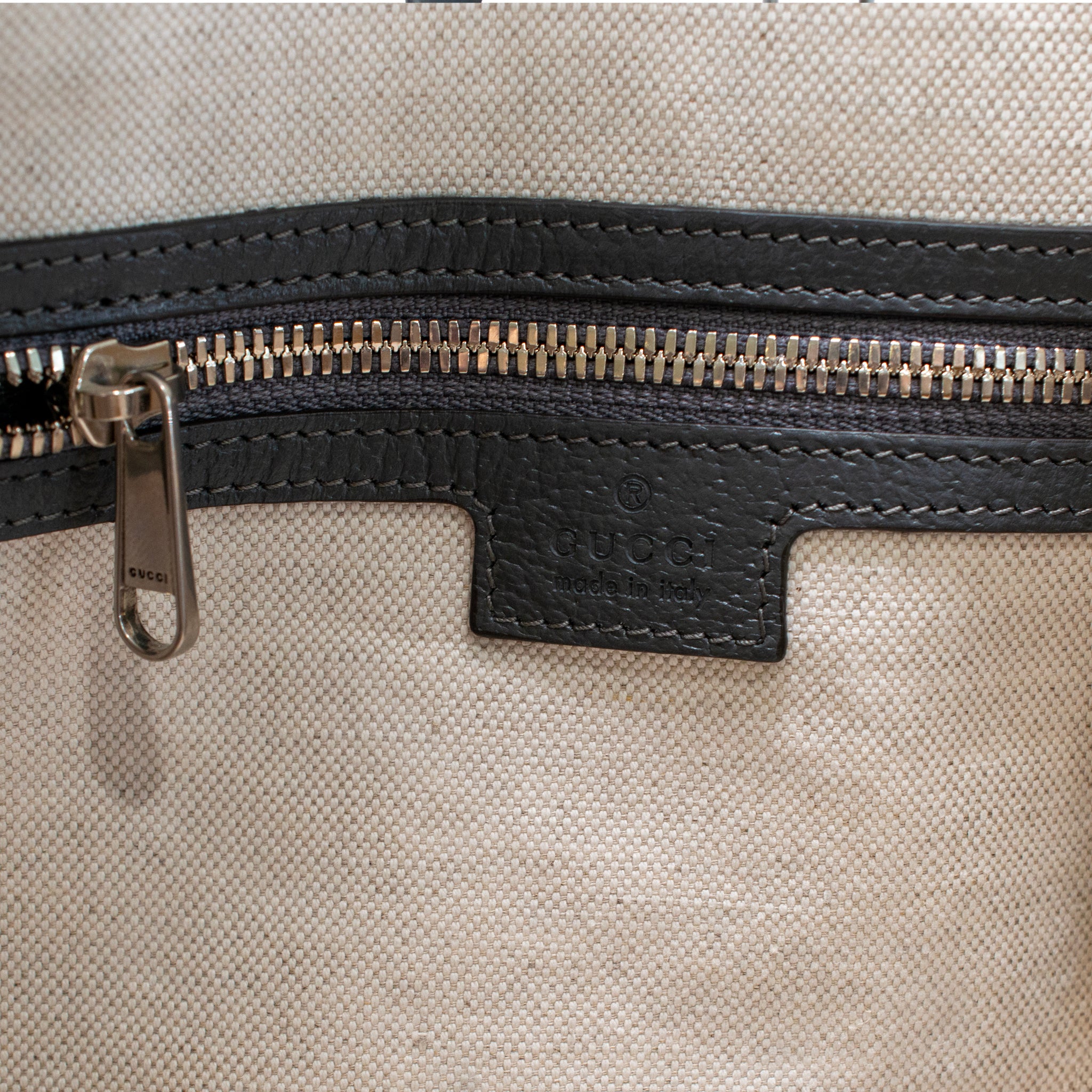 Gucci Ophidia Gg Supreme Coated Canvas and Leather Black Grey Large Duffle Bag