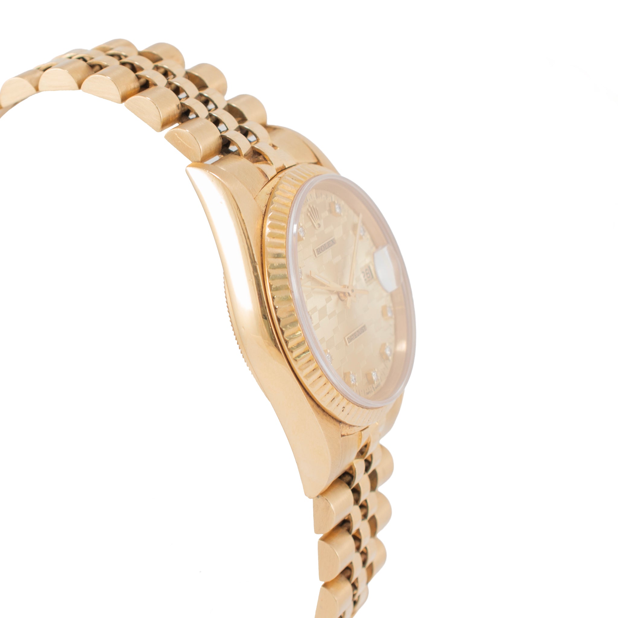 Vintage Rolex Datejust 36MM 16018 Chevrolet Diamond Dial Jubilee 18K Gold Watch