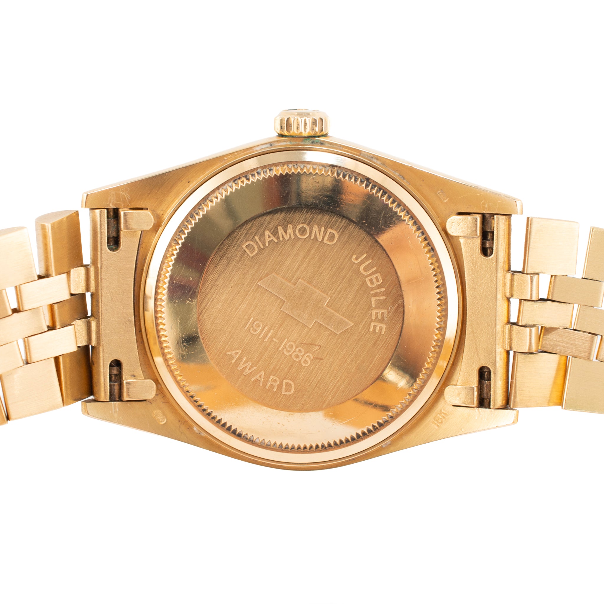 Vintage Rolex Datejust 36MM 16018 Chevrolet Diamond Dial Jubilee 18K Gold Watch