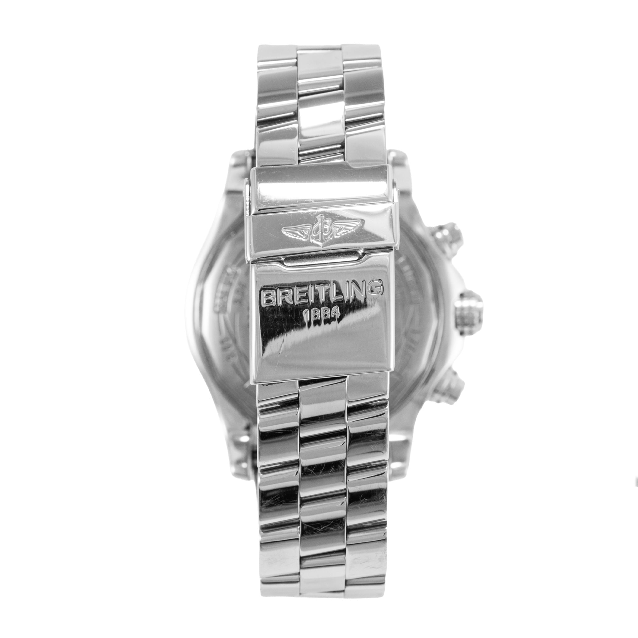 Breitling Super Avenger 48MM A13370 White Dial Diamond Bezel Chrono Steel Watch