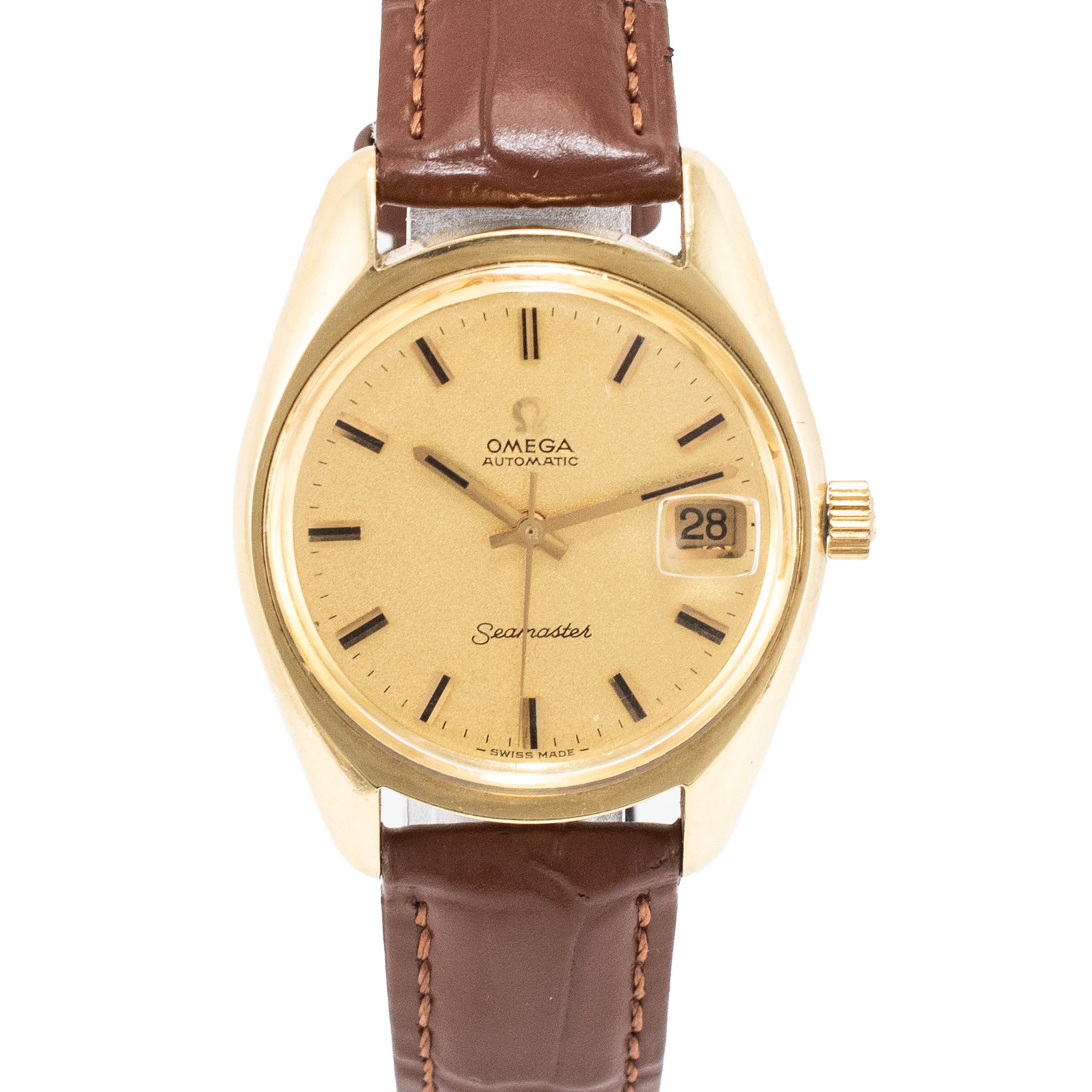 Vintage Omega Seamaster 35MM 166.067 Champagne Dial Stainless Steel Watch