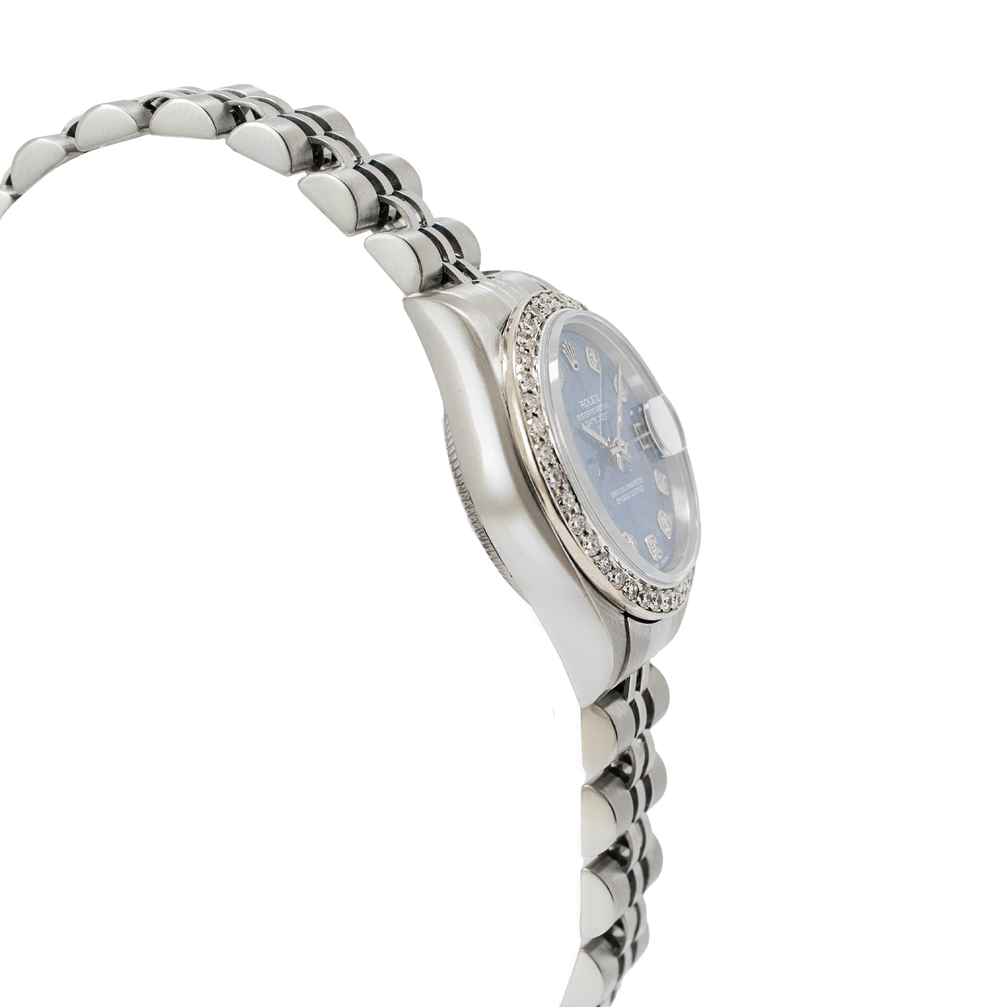 Ladies Rolex Datejust 26MM 79174 Sodalite Diamond Bezel Jubilee Steel Watch