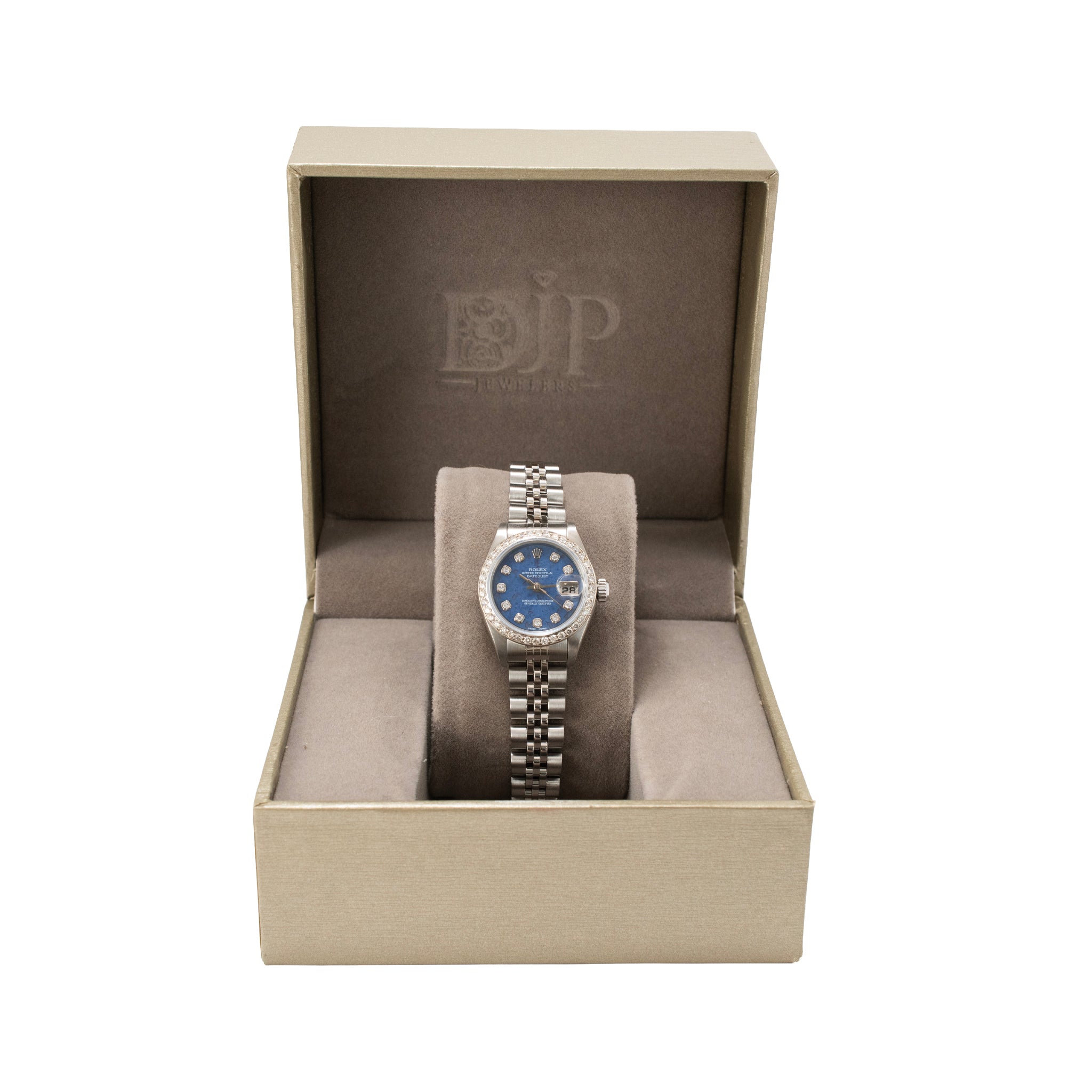 Ladies Rolex Datejust 26MM 79174 Sodalite Diamond Bezel Jubilee Steel Watch