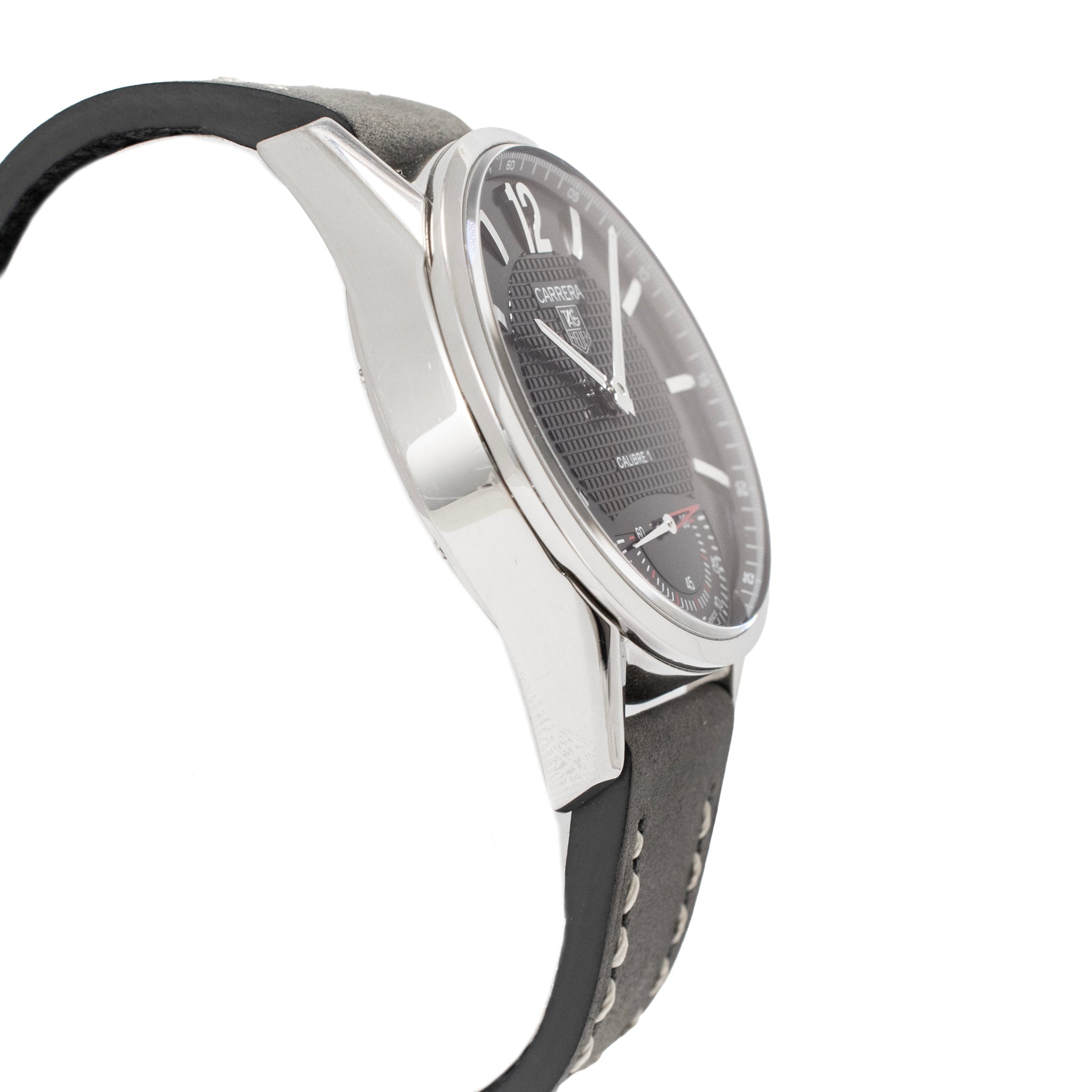 Tag Heuer Carrera 43MM wv3010.eb0025 Black Dial Steel Manual Wind Watch