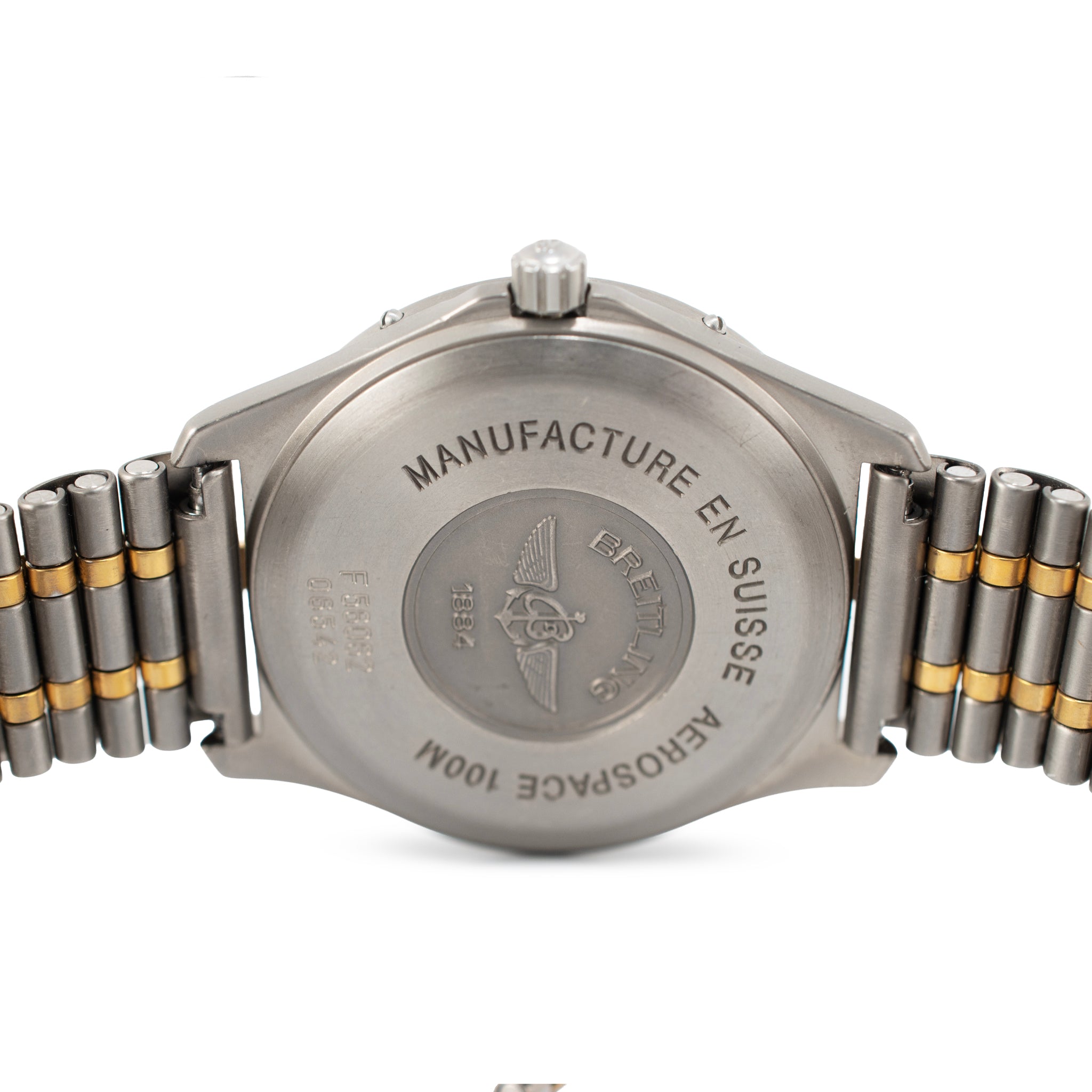 Breitling Aerospace 40MM F56062 Blue Dial Titanium Two Tone Quartz Watch