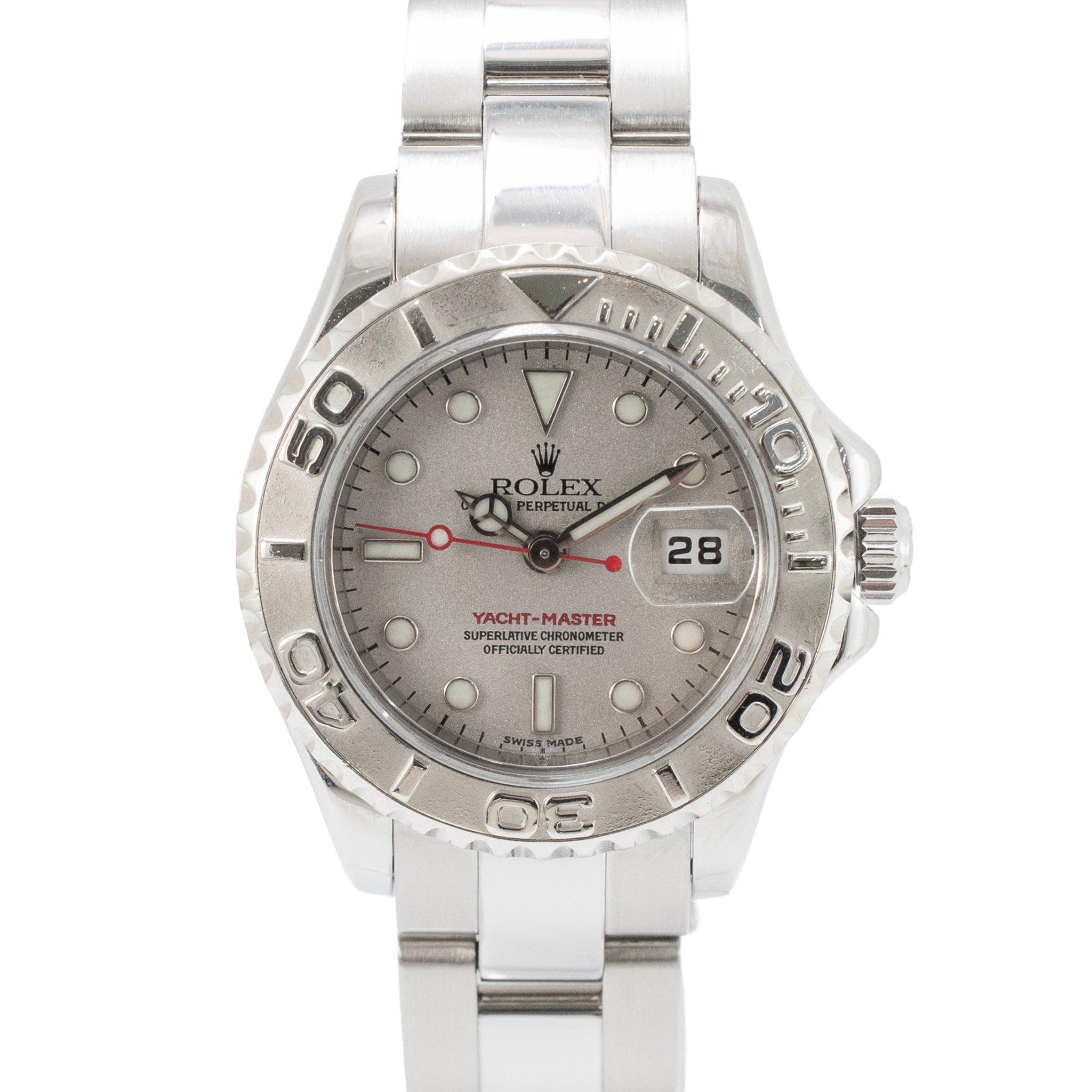 Ladies Rolex Yacht-Master 29MM 169622 Platinum Bezel Steel Automatic Watch