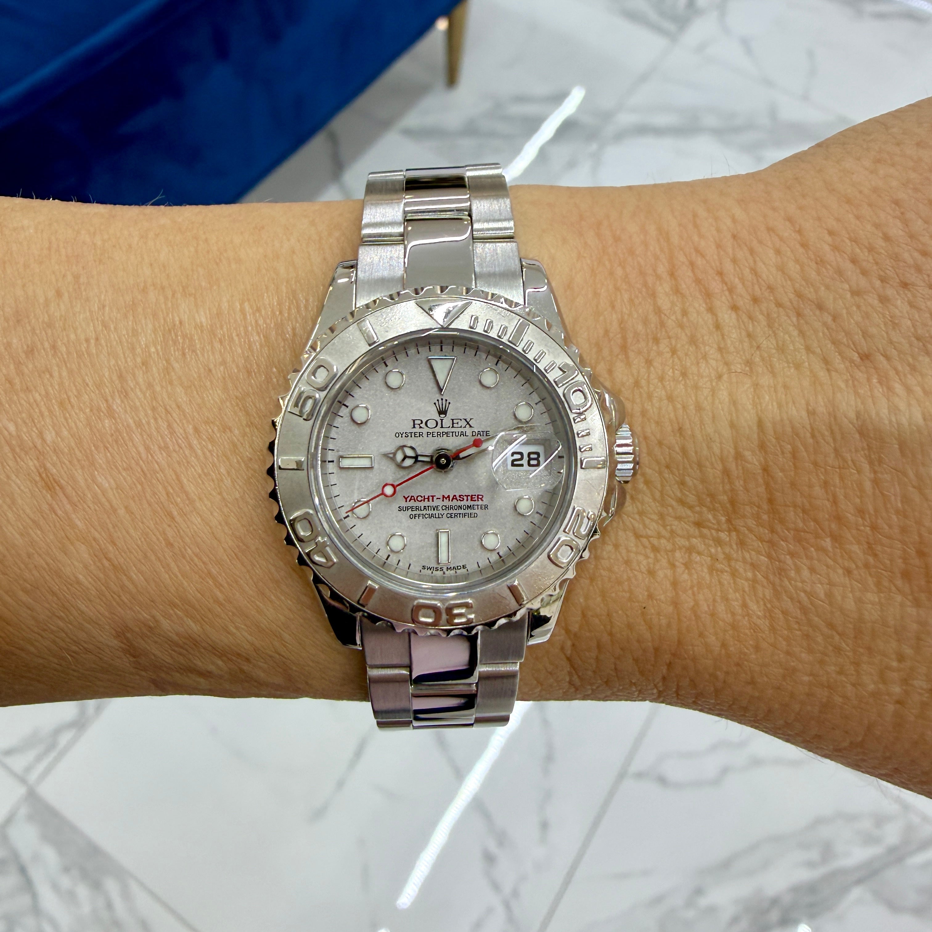 Ladies Rolex Yacht-Master 29MM 169622 Platinum Bezel Steel Automatic Watch