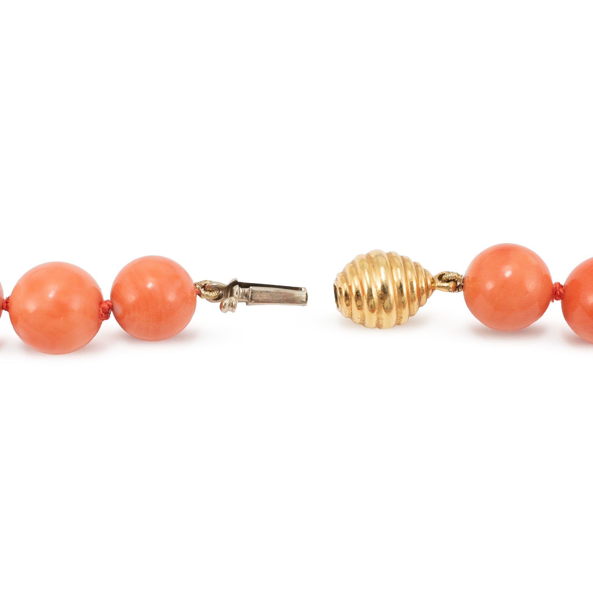 Vintage 18K Yellow Gold 1915 23K Austrian Gold Coin Coral Bead Station Necklace