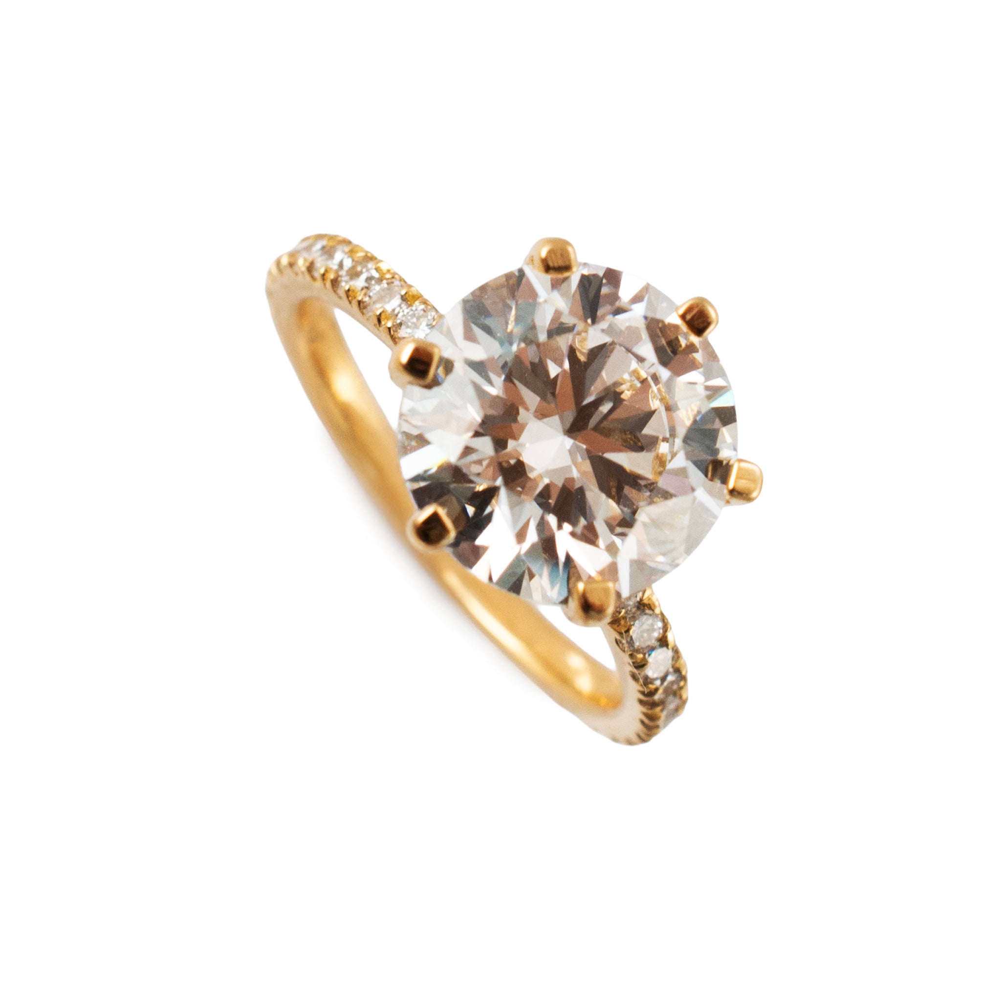 18K Yellow Gold 4.82ctw Round Brilliant Lab Grown Diamond Engagement Ring