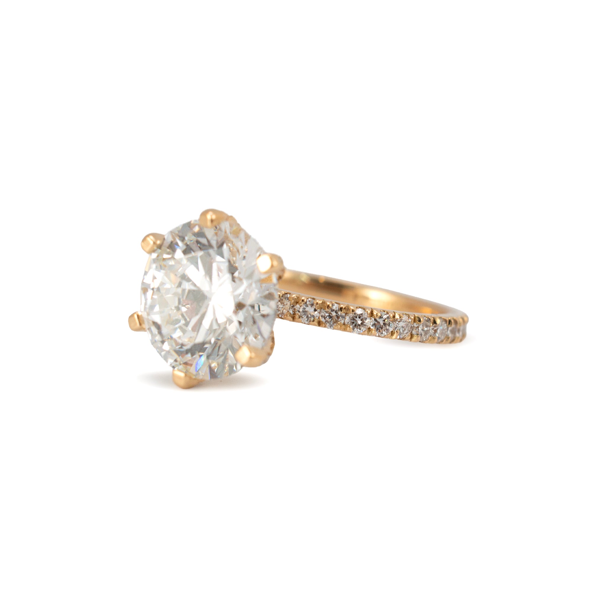 18K Yellow Gold 4.82ctw Round Brilliant Lab Grown Diamond Engagement Ring