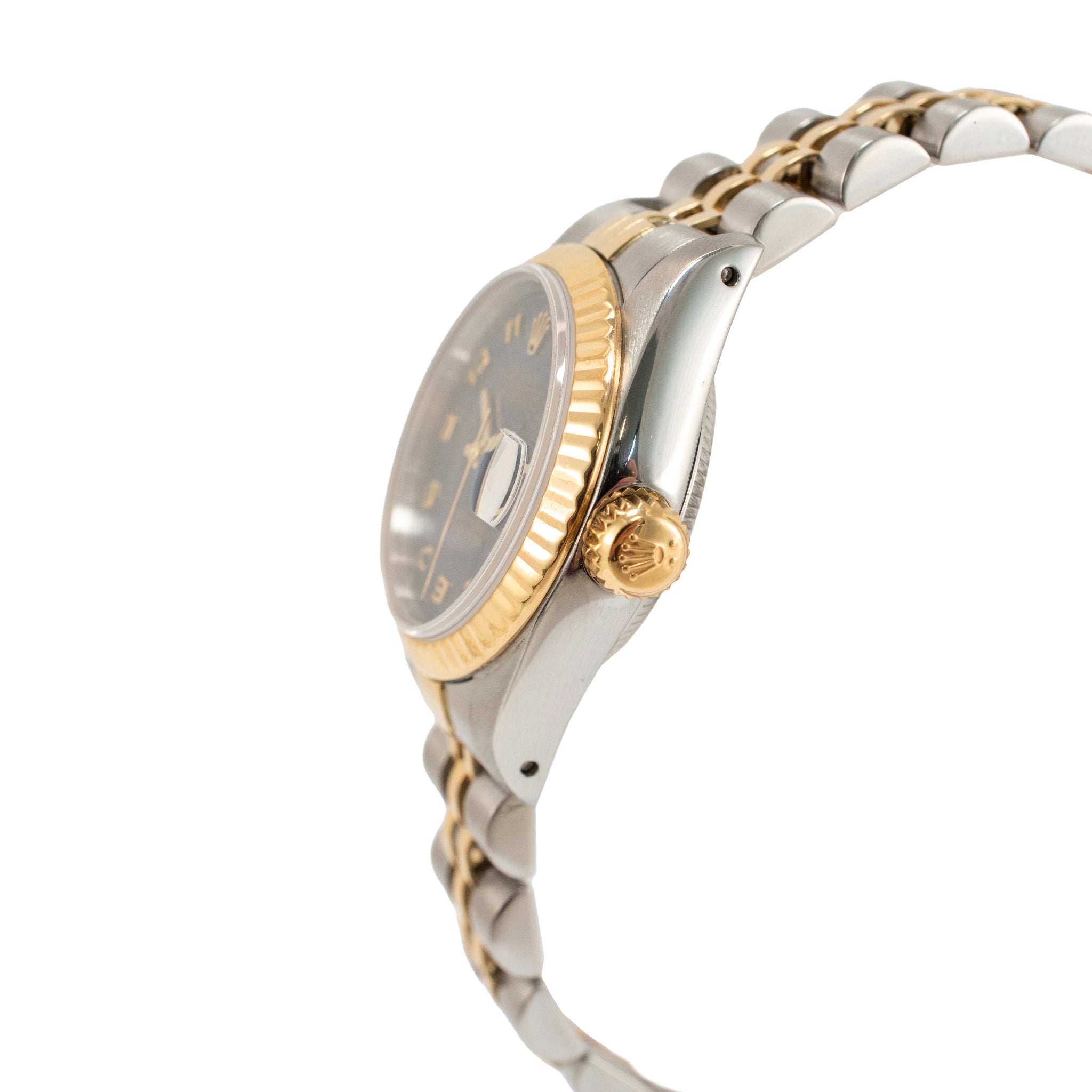 Ladies Rolex Datejust 26MM 69173 Jubilee Anniversary Dial 18K Gold Steel Watch