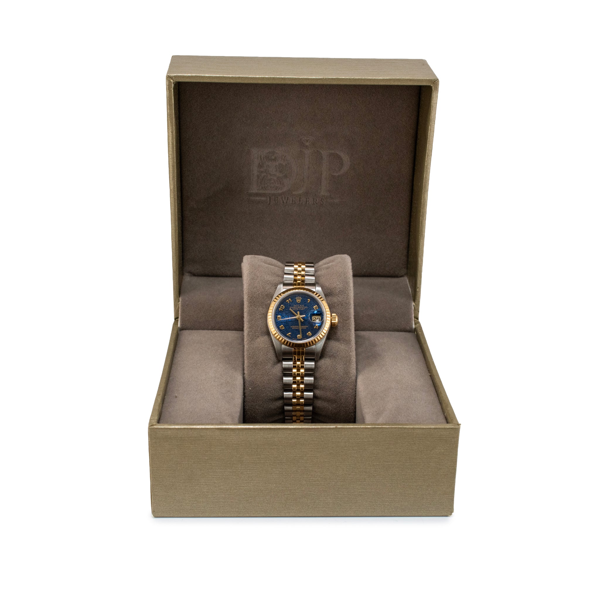 Ladies Rolex Datejust 26MM 69173 Jubilee Anniversary Dial 18K Gold Steel Watch