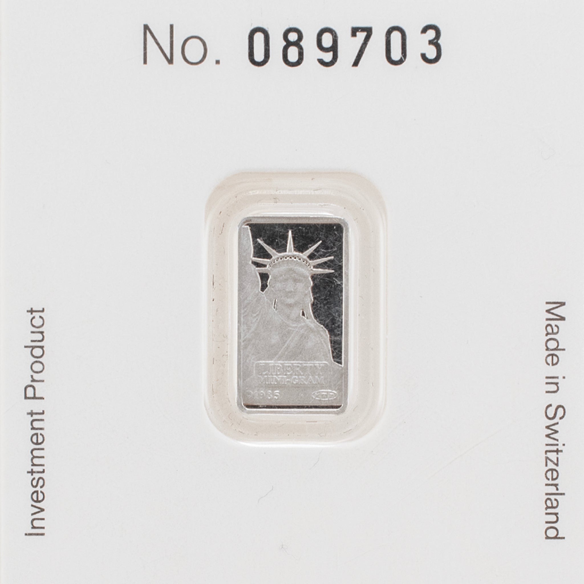Valcambi Suisse 1 Gram .9995 Assay Card Credit Suisse Platinum Bullion Bar