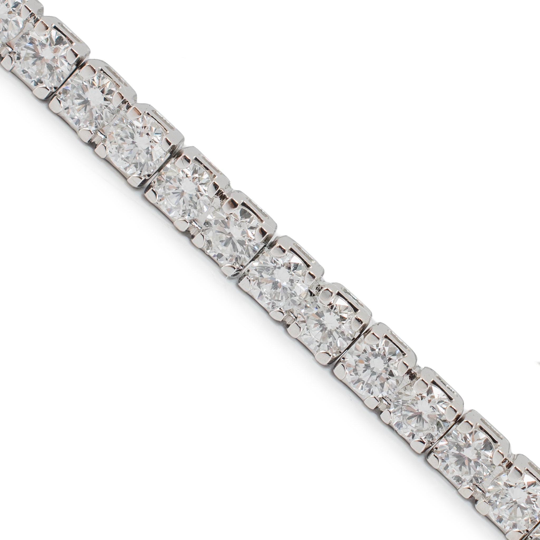 Ladies 14K White Gold Gsi 5.00ct Round Lab Grown Diamond Tennis Bracelet