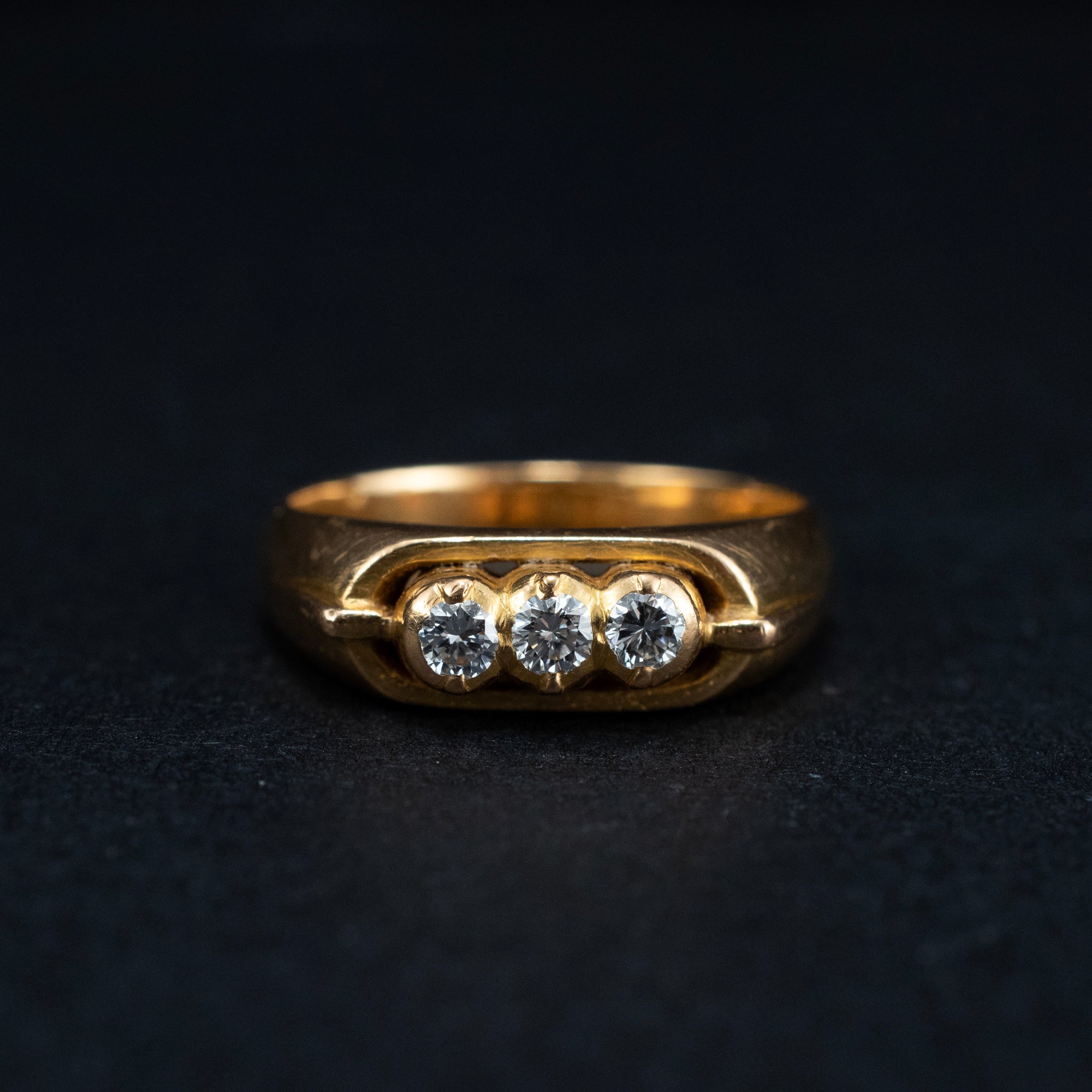 Cocktail & Statement Ring 19K Gold Three Stones Modern Style 452483 DJP Jewelers & Luxury Buyers