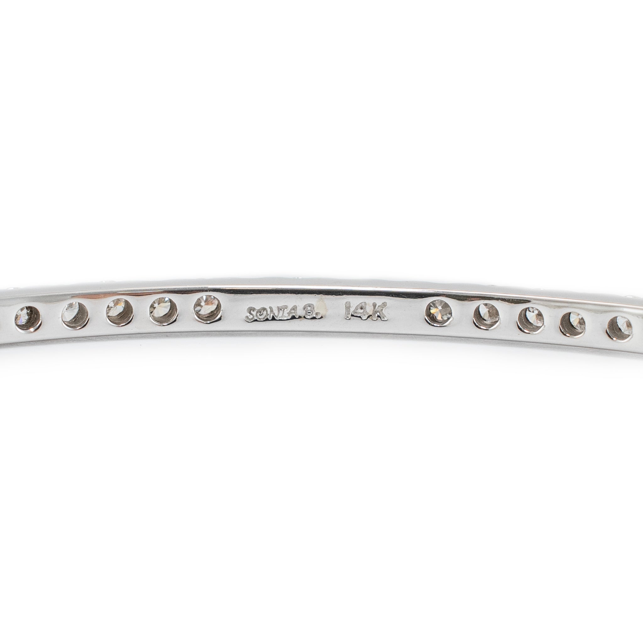 Sonia B Designs 14K White Gold 2.58ct Diamond Full Eternity Bangle Bracelet