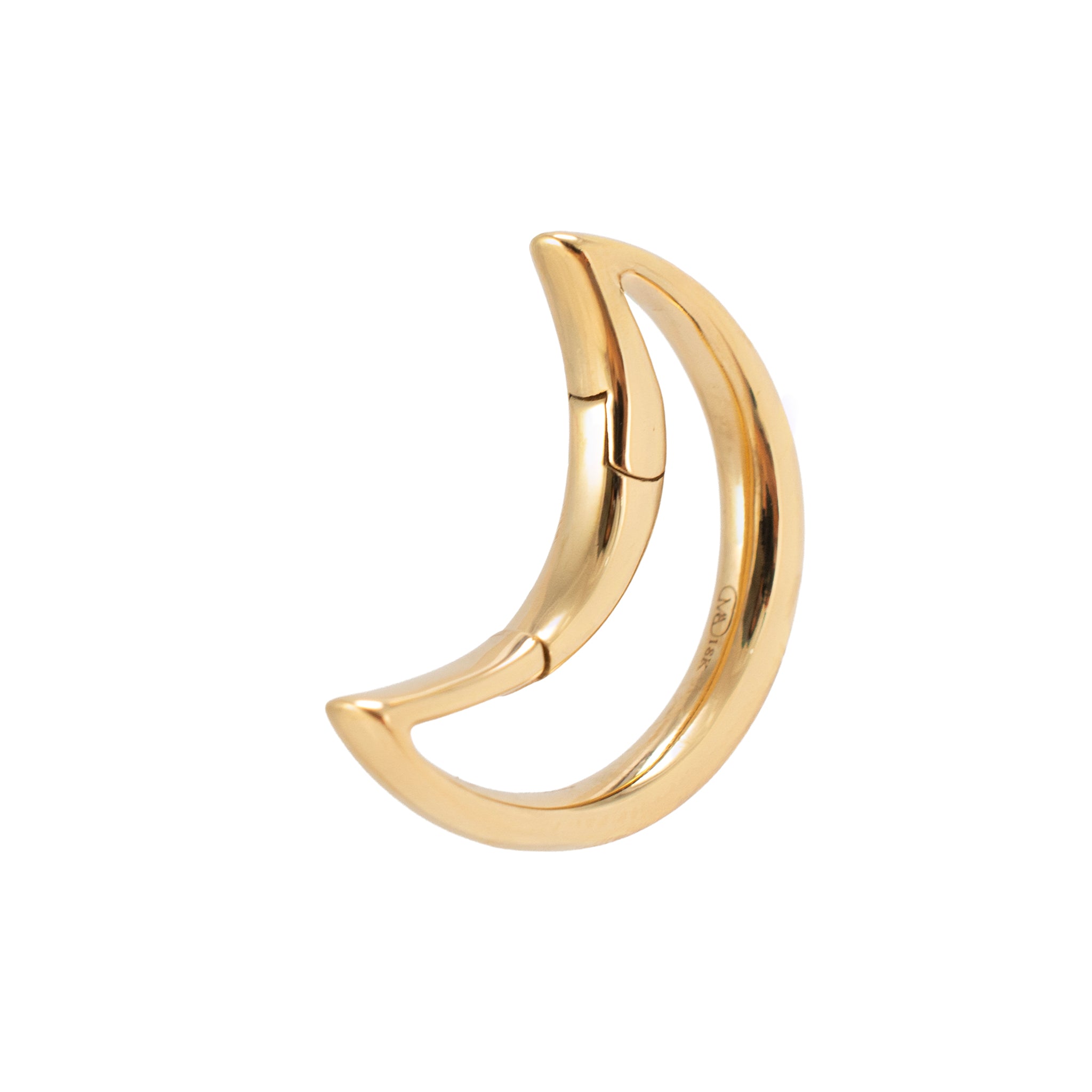 Marla Aaron Moonlock 18K Yellow Gold Crescent Moon Lever Clasp Charm Pendant