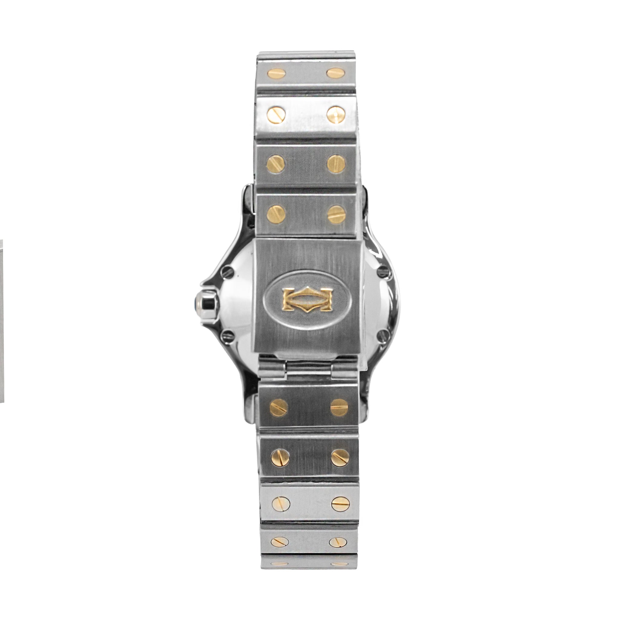 Ladies Cartier Santos Octagon 30MM 2966 White Roman Gold Steel Automatic Watch
