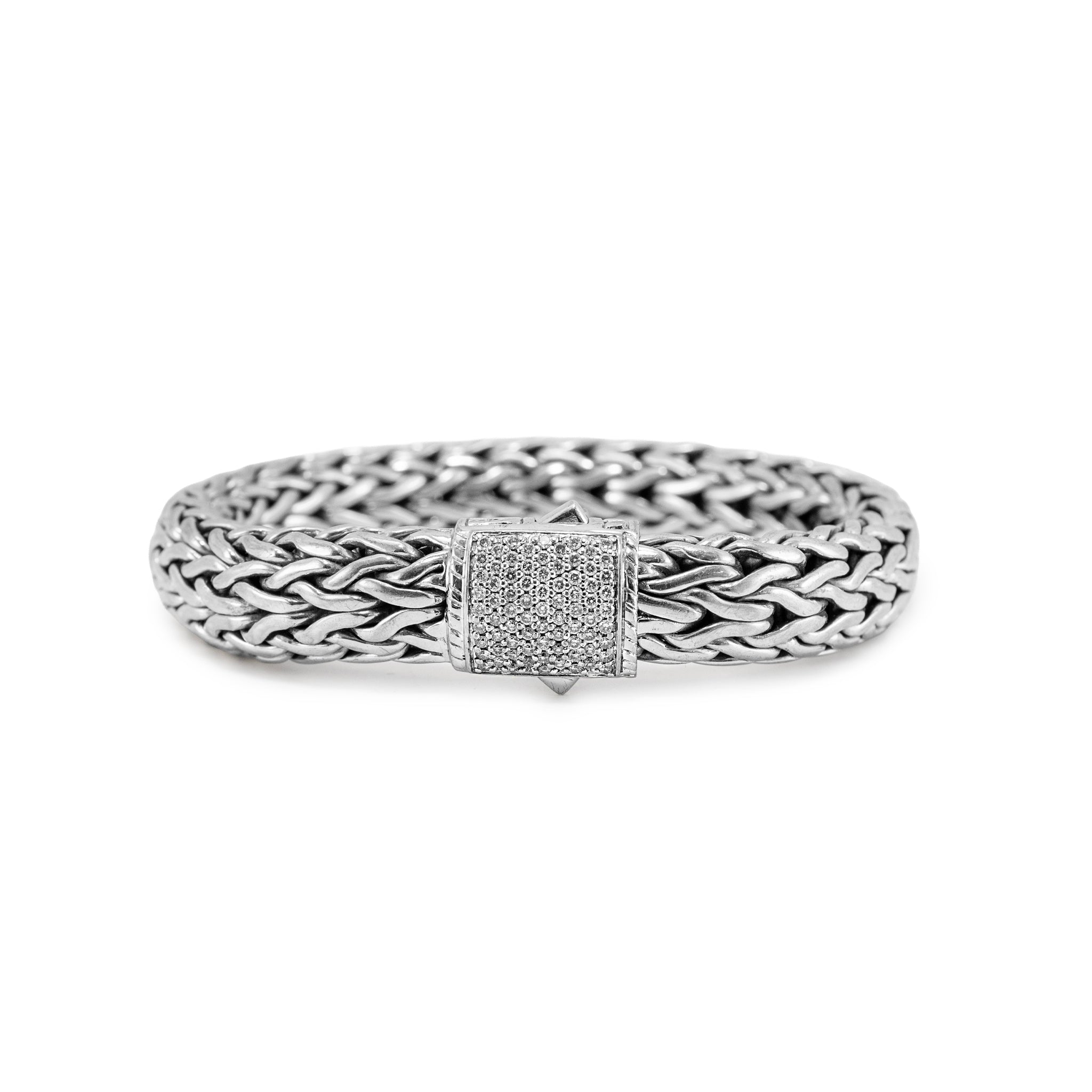 John Hardy Sterling Silver Diamond Link Bracelet | DJP Jewelers