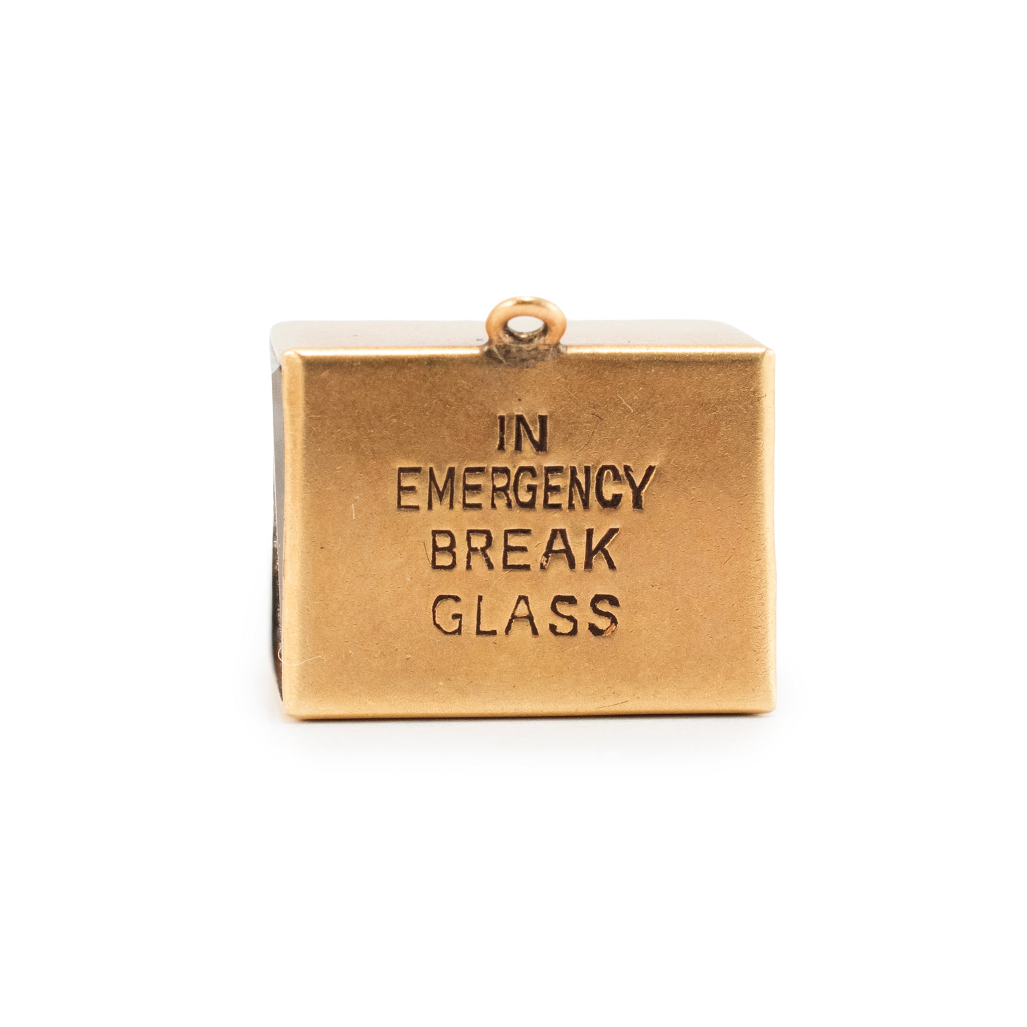 Vintage 14K Yellow Gold in Emergency Break Glass Dollar Bill Charm Pendant