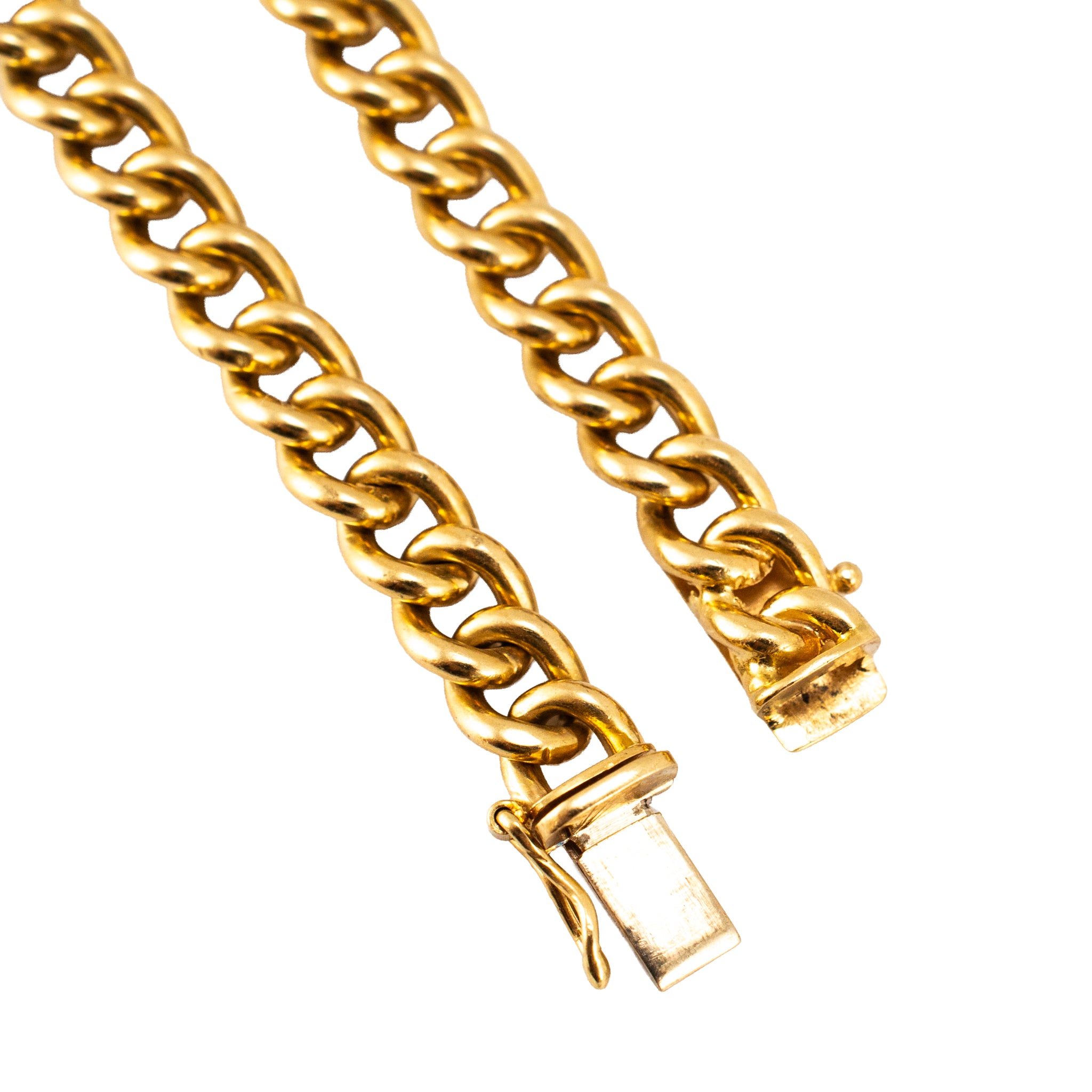 Vintage 18K Yellow Gold Emerald Diamond Graduated Articulated Curb Link Bracelet