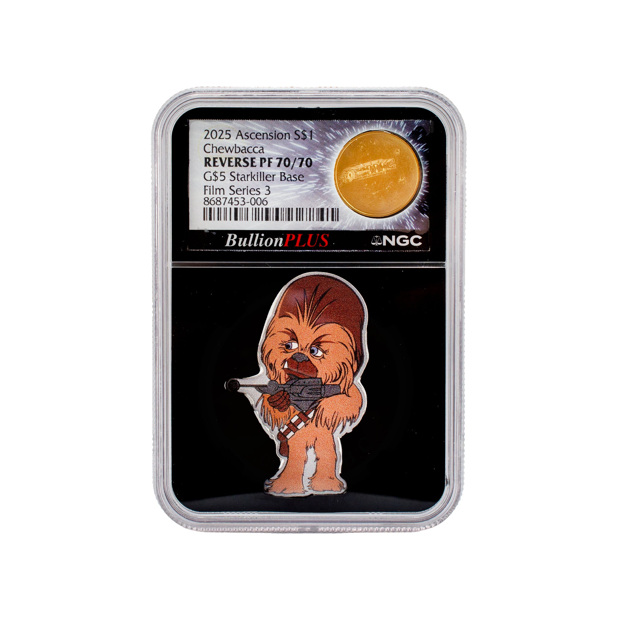 2025 Ngc PF70/70 Star Wars Chewbacca 1/10 Oz Gold & 1OZ Fine Silver Bullion Set