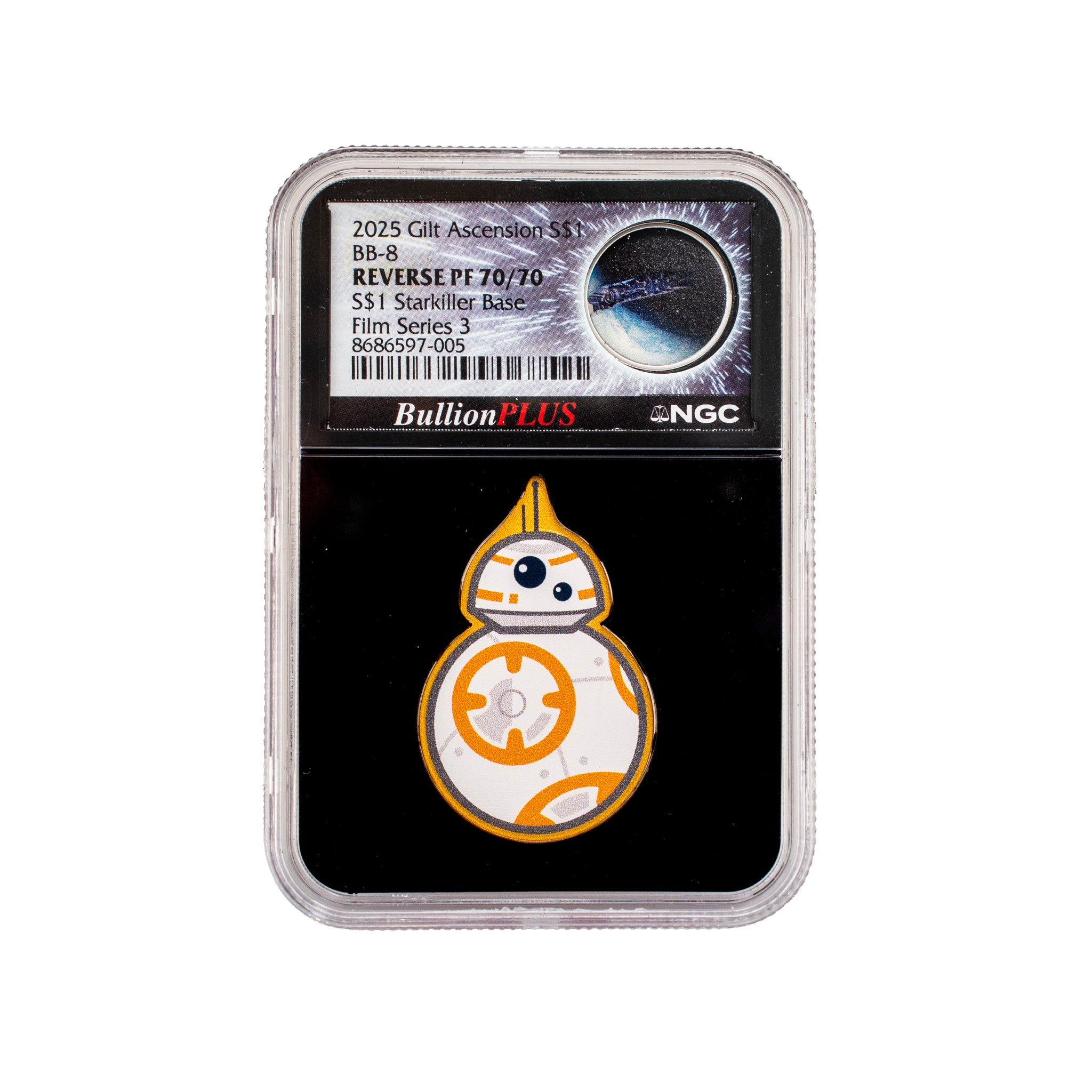 2025 Ngc PF70/70 Star Wars Bb-8 Gilt 0.6 Oz Silver Starkiller Base Bullion Set