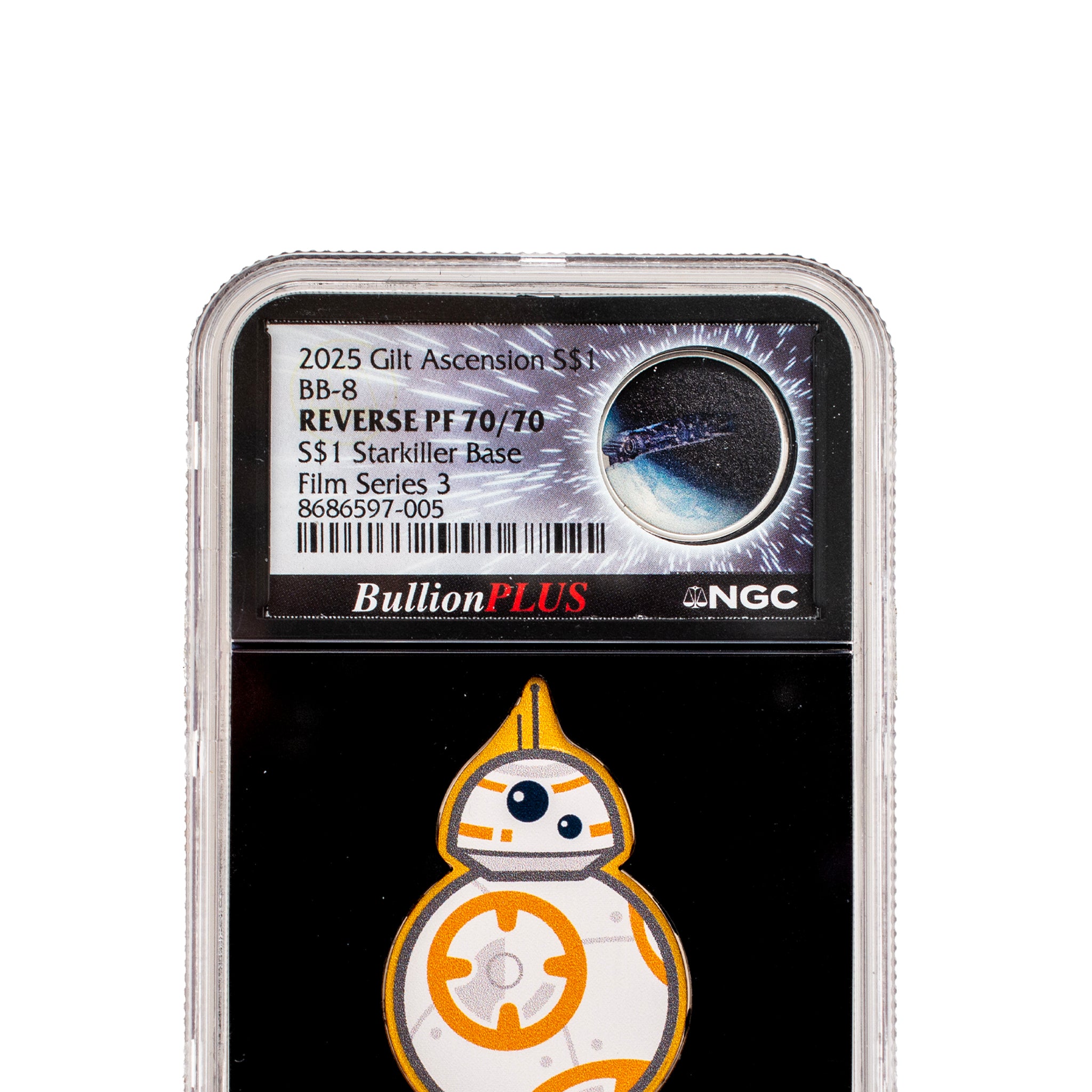 2025 Ngc PF70/70 Star Wars Bb-8 Gilt 0.6 Oz Silver Starkiller Base Bullion Set
