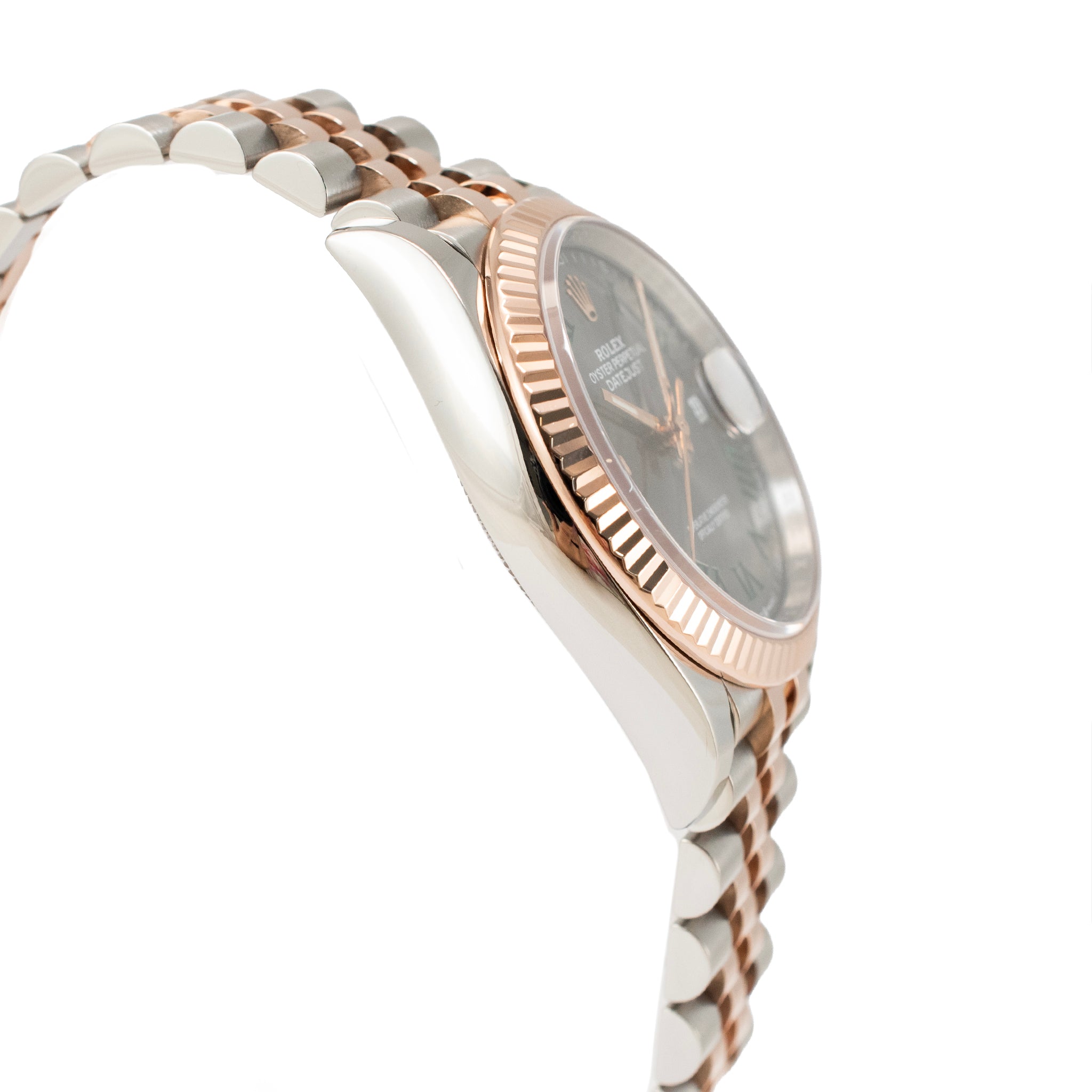 Rolex Datejust 36MM 126231 Wimbledon Jubilee Fluted Rose Gold Steel Watch