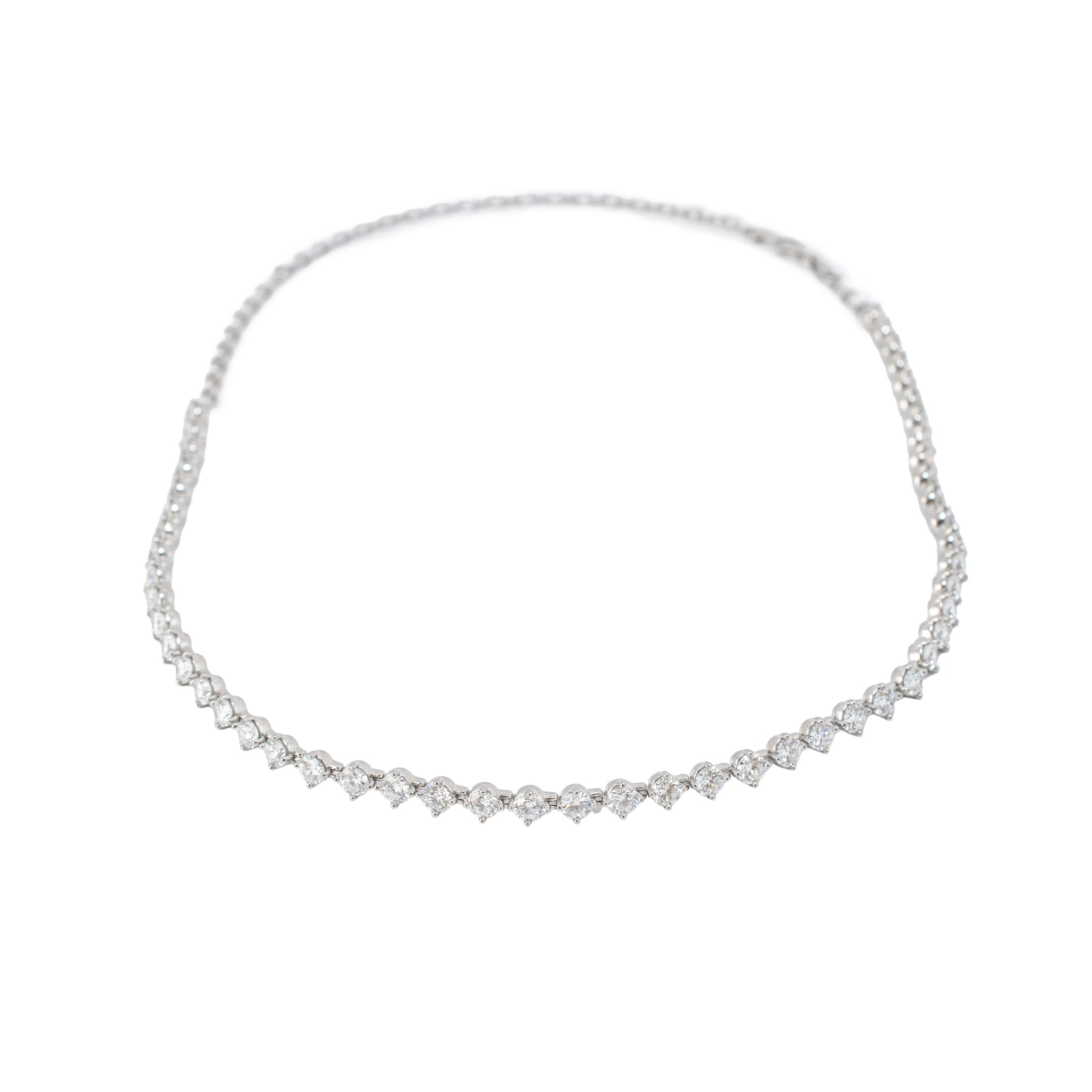 Platinum & 14K White Gold 11.27ctw Lab Grown Diamond Link Tennis Necklace