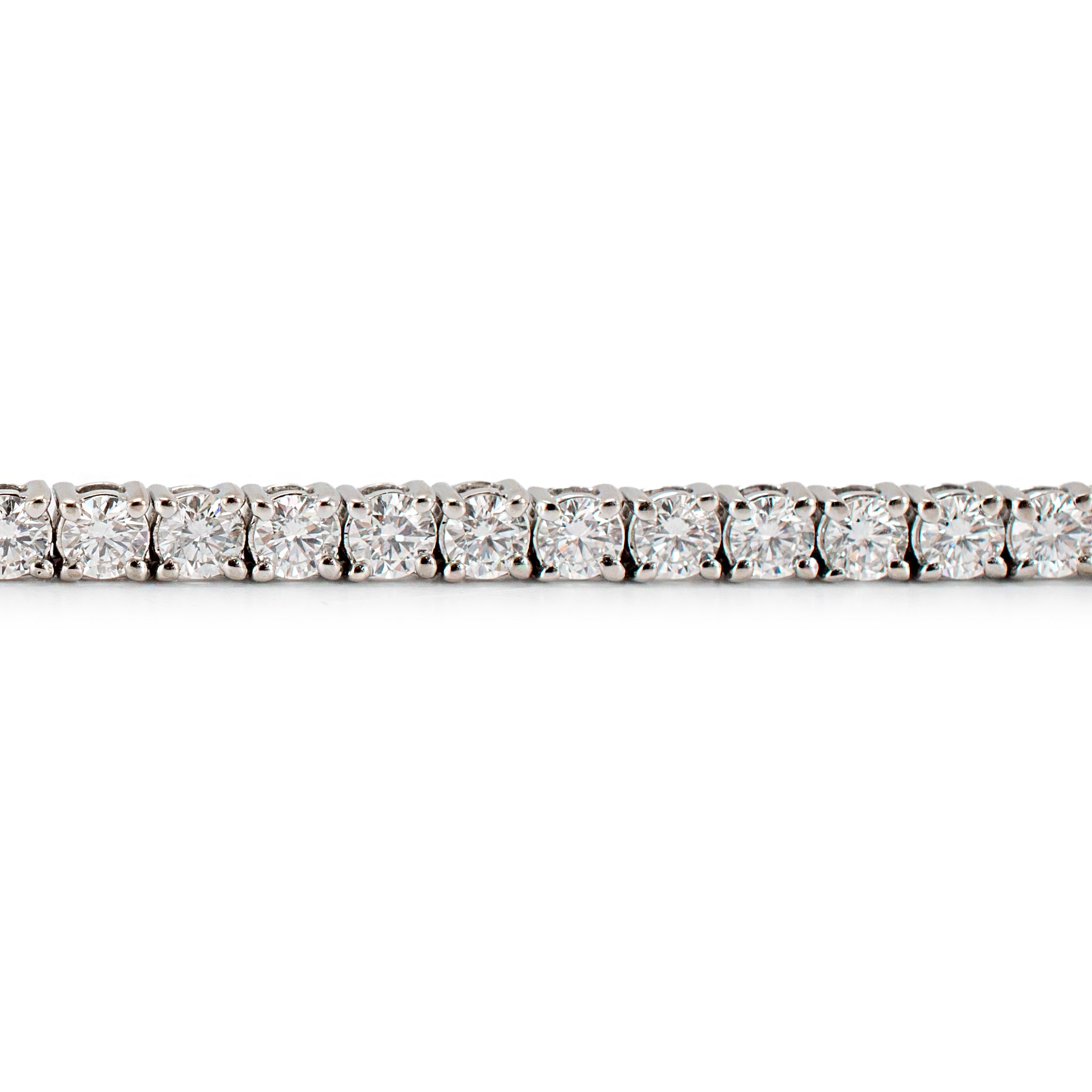 14K White Gold 4-Prong 9.83ctw Lab Grown Diamond Tennis Chain Necklace