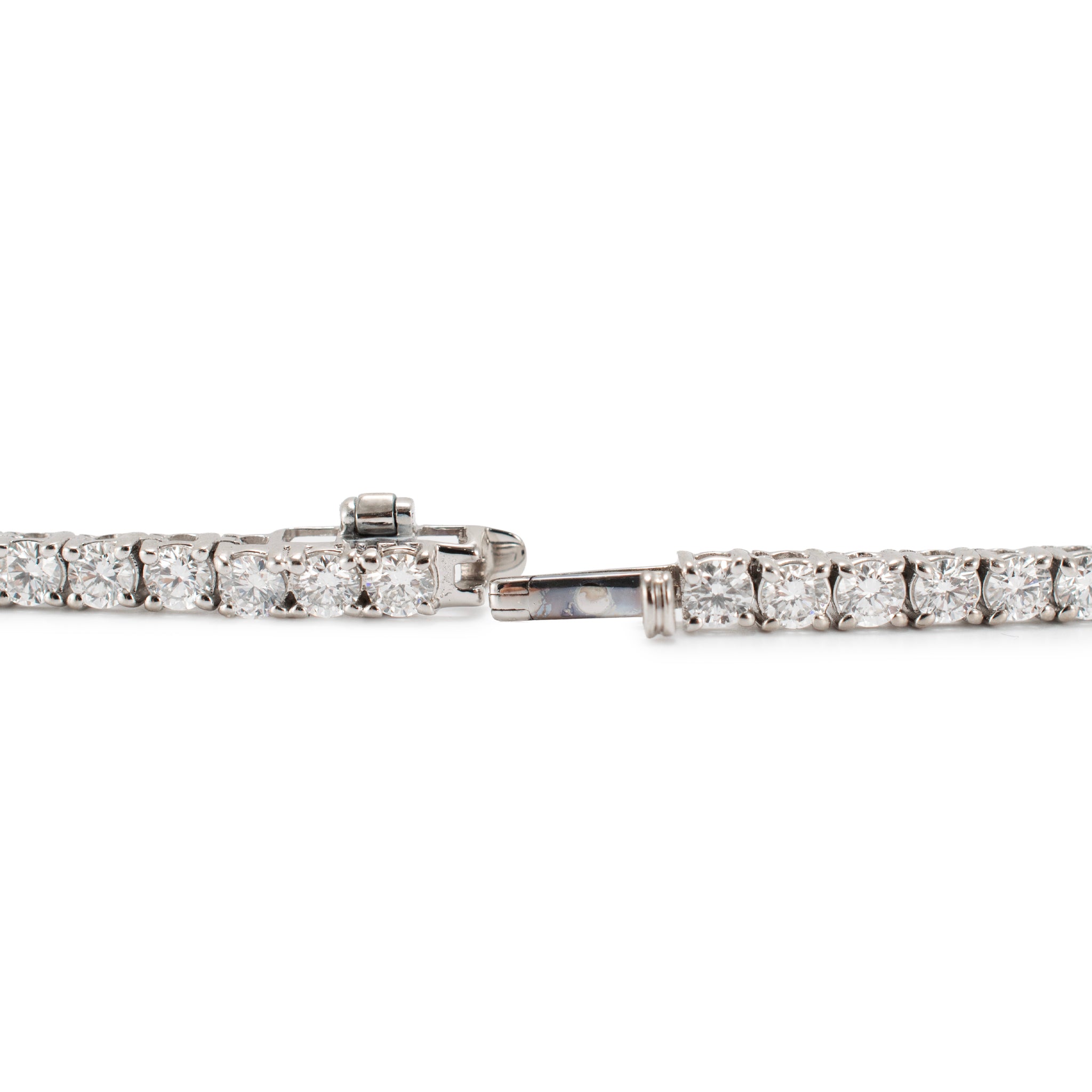 14K White Gold 4-Prong 9.83ctw Lab Grown Diamond Tennis Chain Necklace