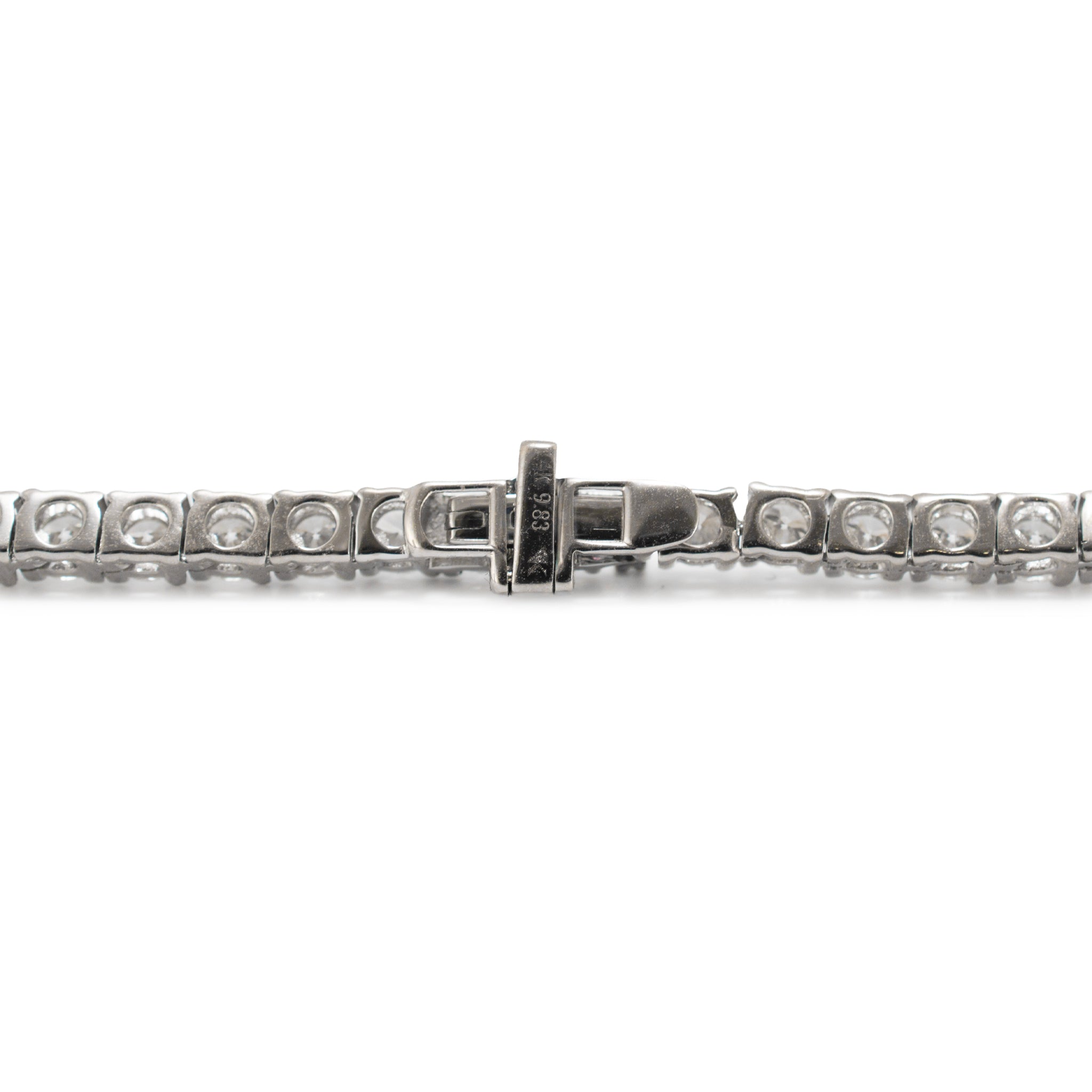 14K White Gold 4-Prong 9.83ctw Lab Grown Diamond Tennis Chain Necklace