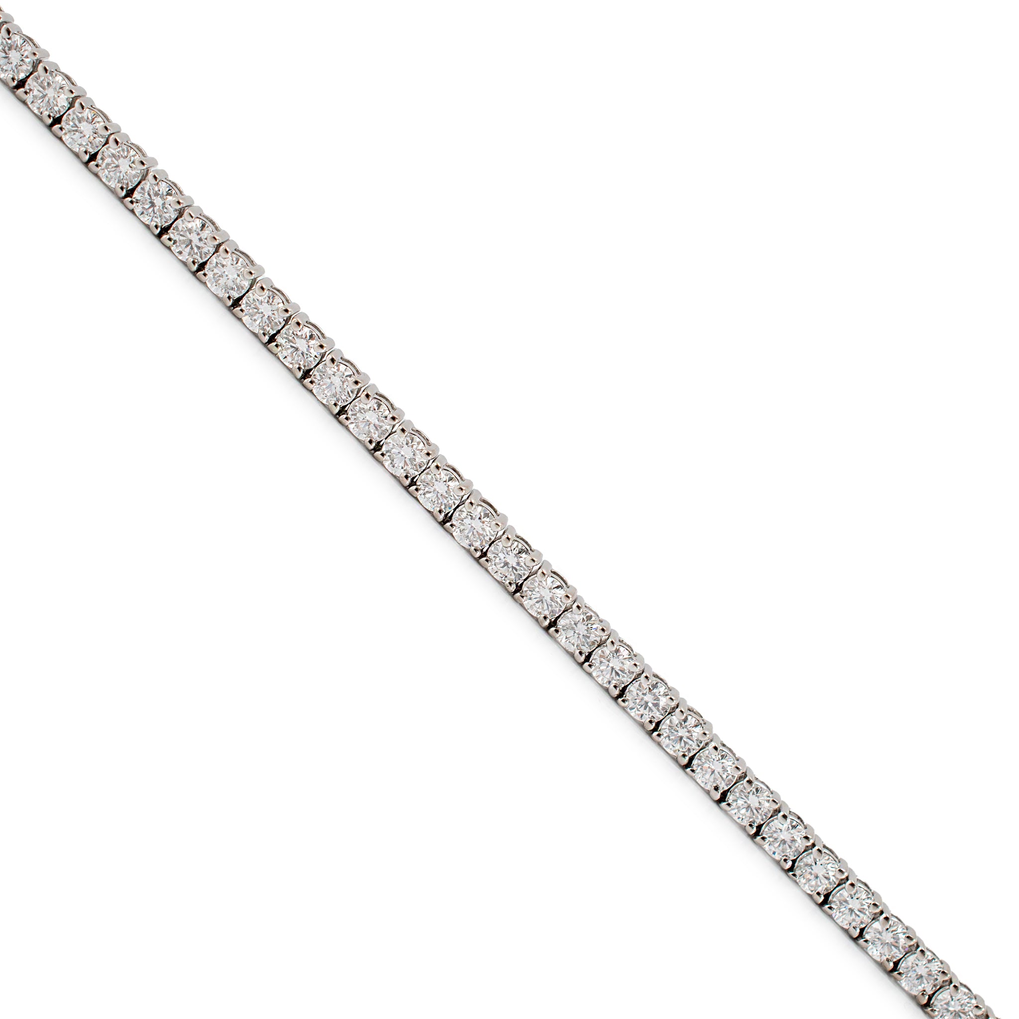 14K White Gold 4-Prong 9.83ctw Lab Grown Diamond Tennis Chain Necklace