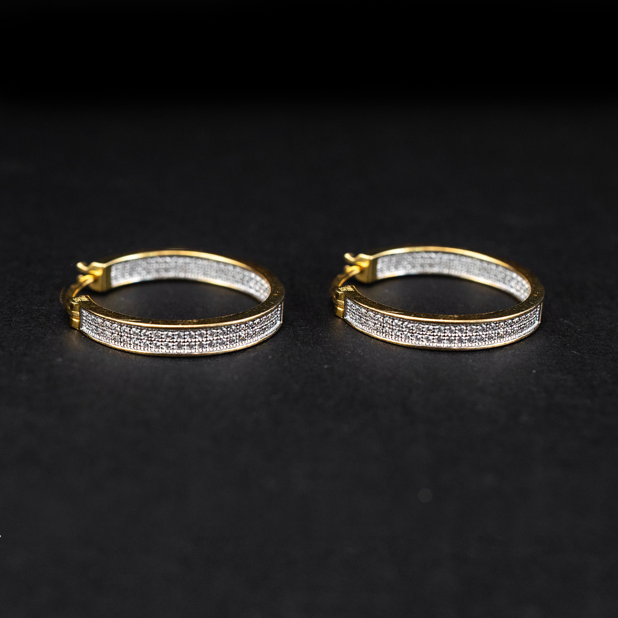 Hoop Earrings Silver/Gold Plated Hoops Modern Style 453756 available at DJP Jewelers & Luxury Buyers
