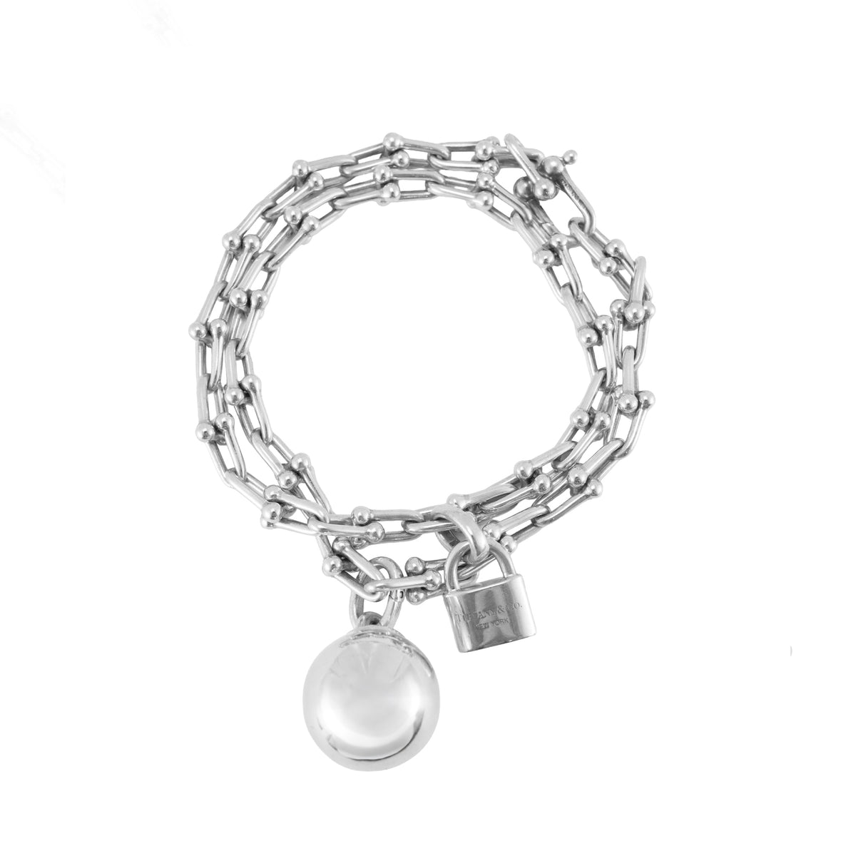 Tiffany & Co. Hardwear Collection Small Wrap Silver Charm Chain Link Bracelet