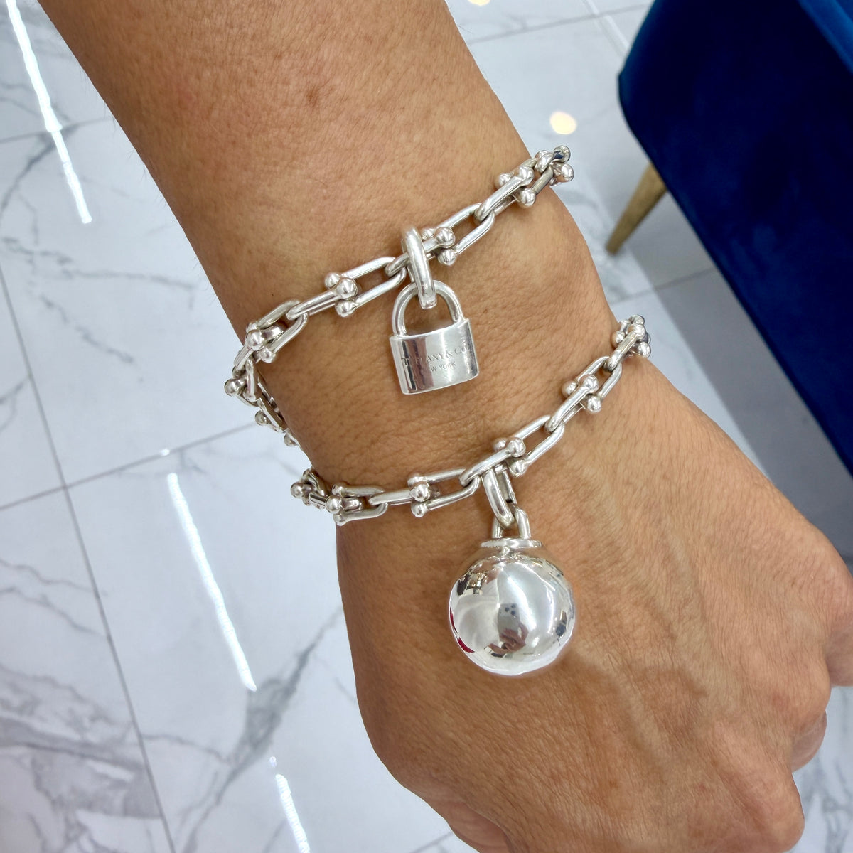 Tiffany & Co. Hardwear Collection Small Wrap Silver Charm Chain Link Bracelet