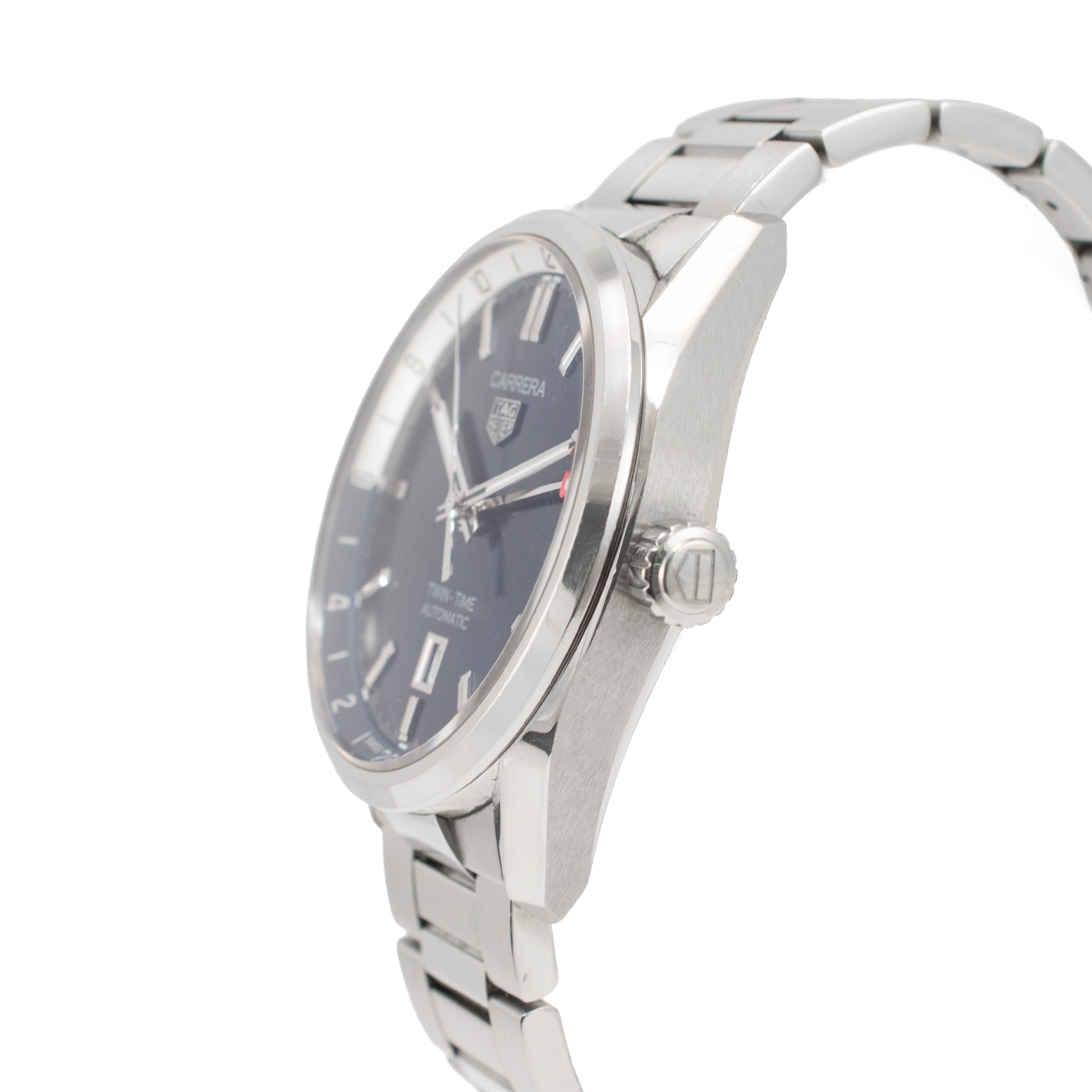 Tag Heuer Carrera Calibre 7 41MM wbn201a Twin Time Steel Automatic Watch