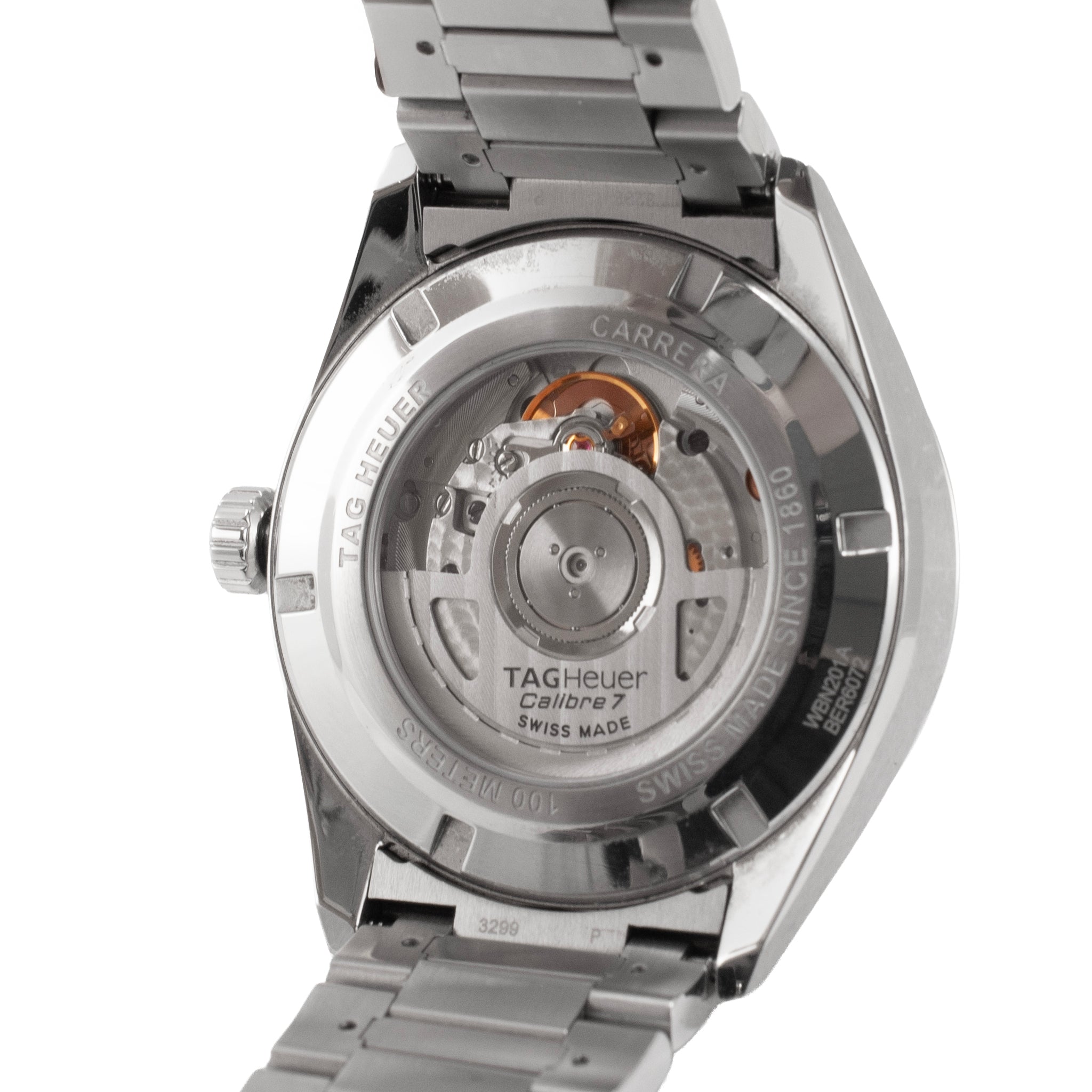Tag Heuer Carrera Calibre 7 41MM wbn201a Twin Time Steel Automatic Watch