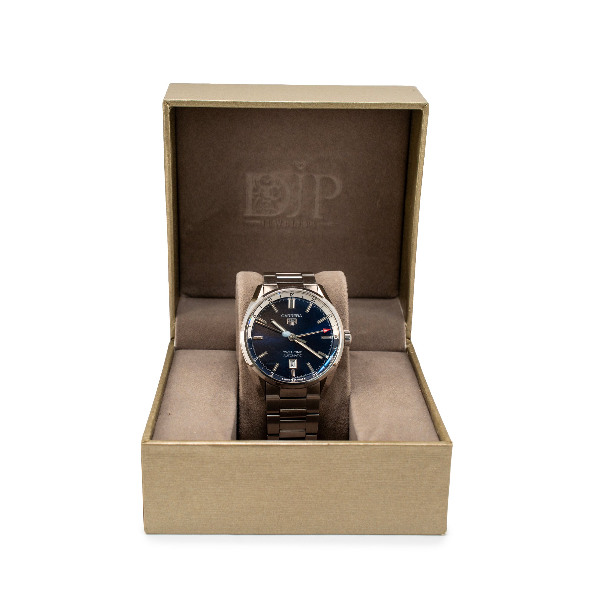 Tag Heuer Carrera Calibre 7 41MM wbn201a Twin Time Steel Automatic Watch
