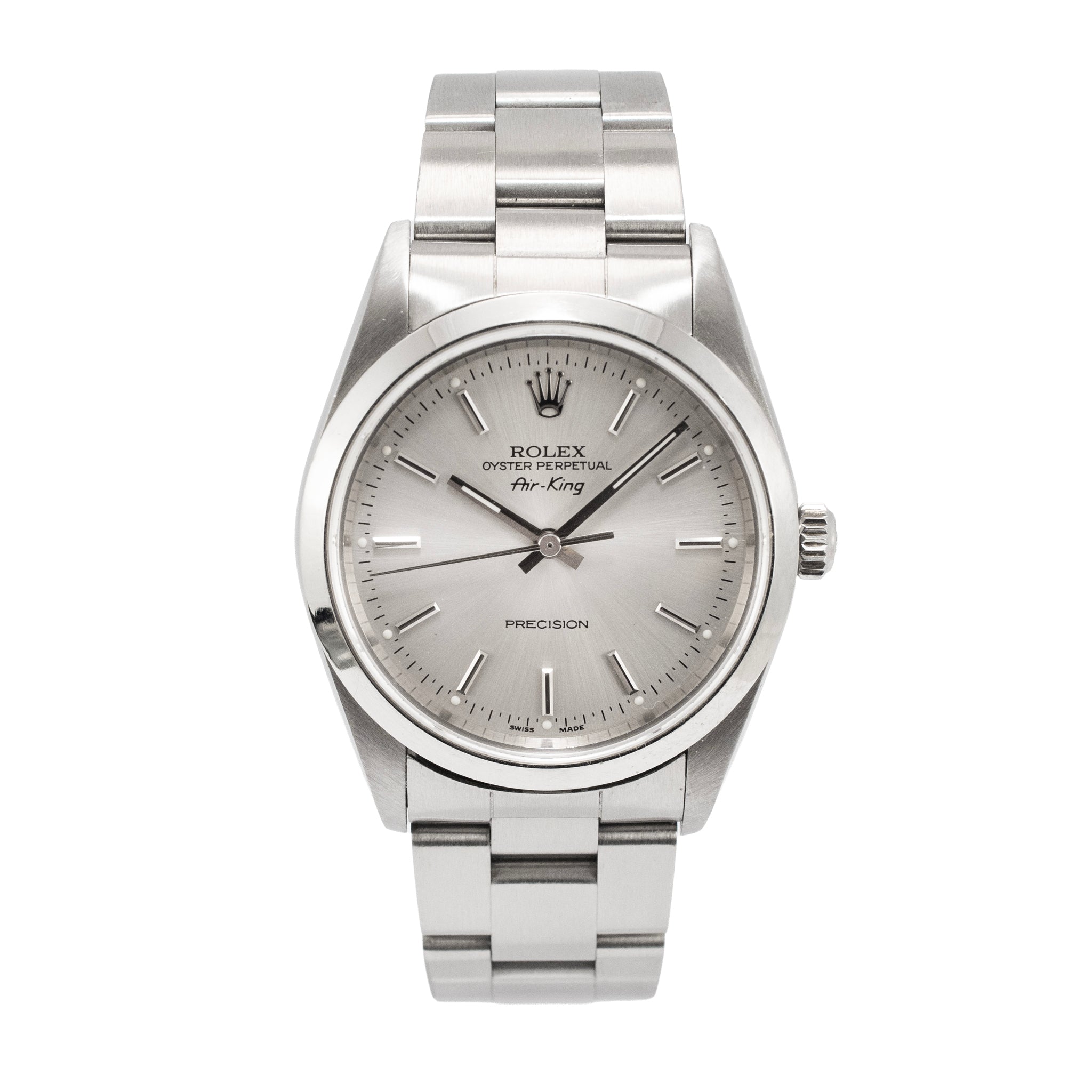 Rolex Air King Precision 34MM 14000M Silver Dial Steel Automatic Watch