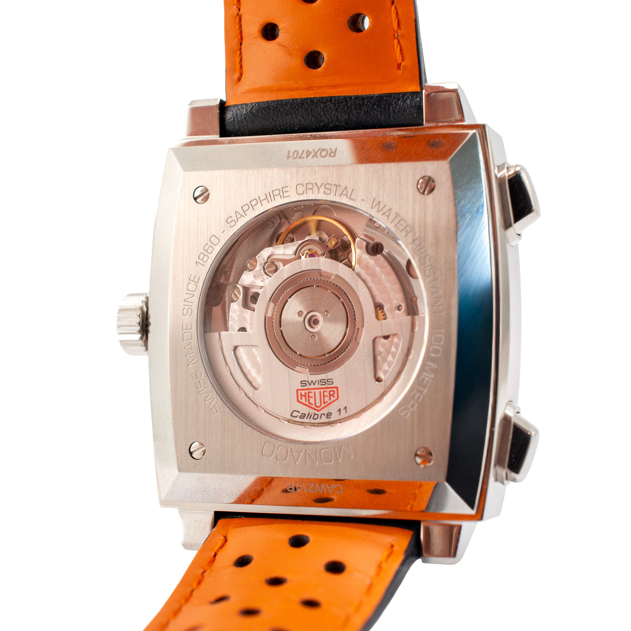 Tag Heuer Monaco Gulf 39MM CAW211R.FC6401 Orange Blue Chrono Automatic Watch