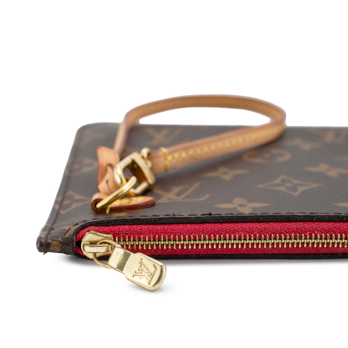Louis Vuitton Monogram Canvas Neverfull Pochette Wristlet Clutch Bag
