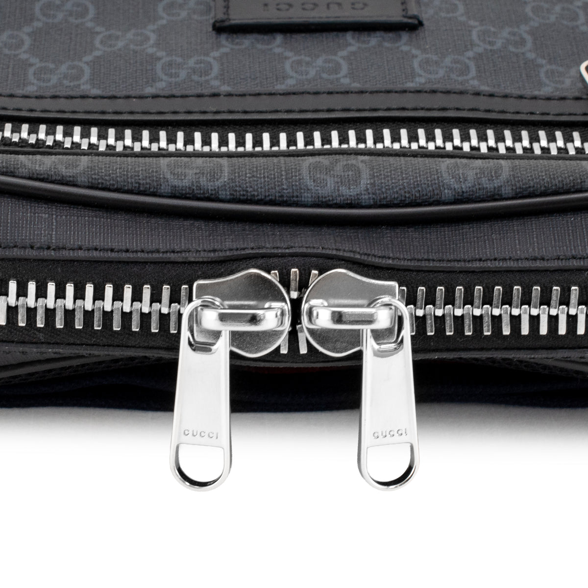Gucci Gg Supreme Black Grey Coated Canvas Web Belt Bag