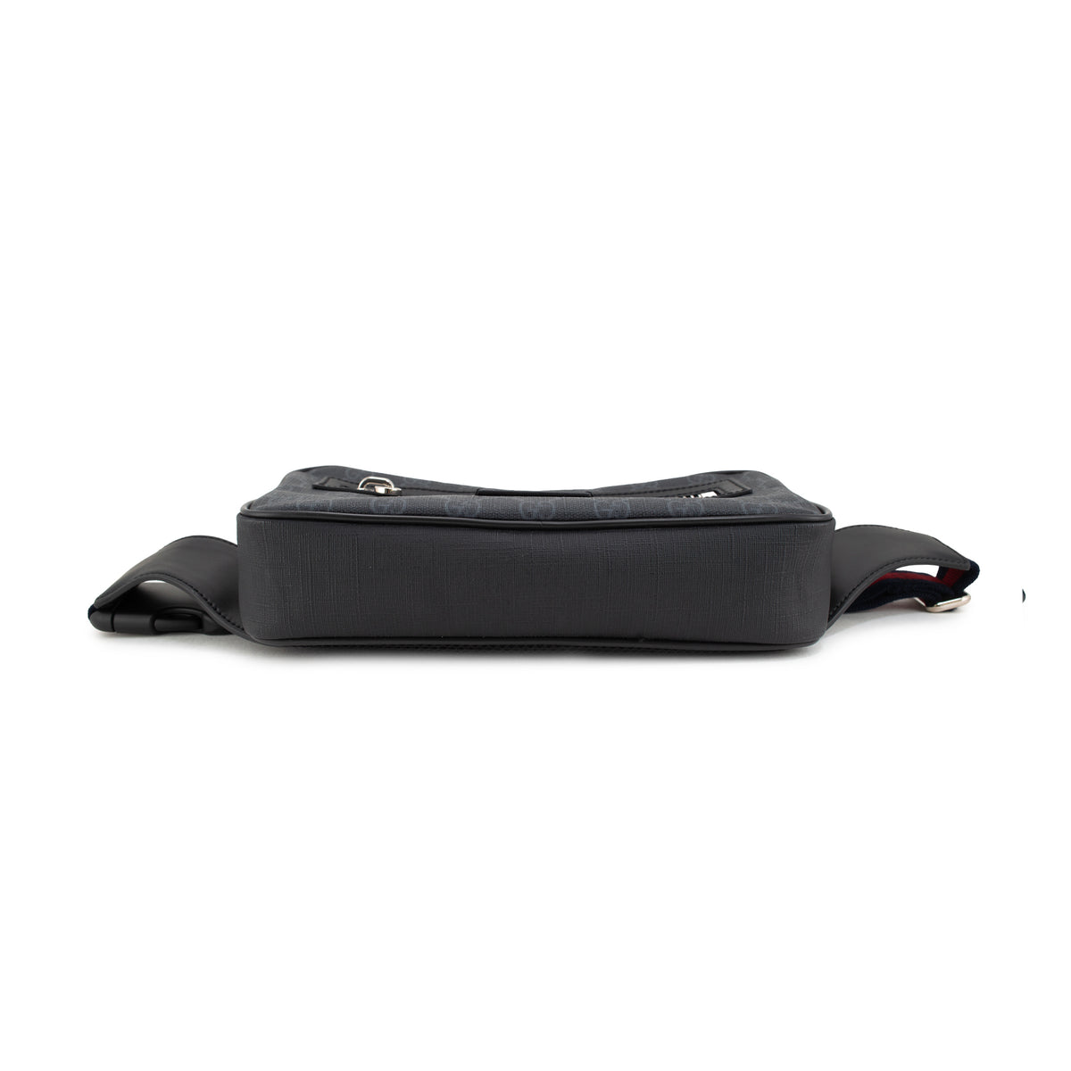 Gucci Gg Supreme Black Grey Coated Canvas Web Belt Bag