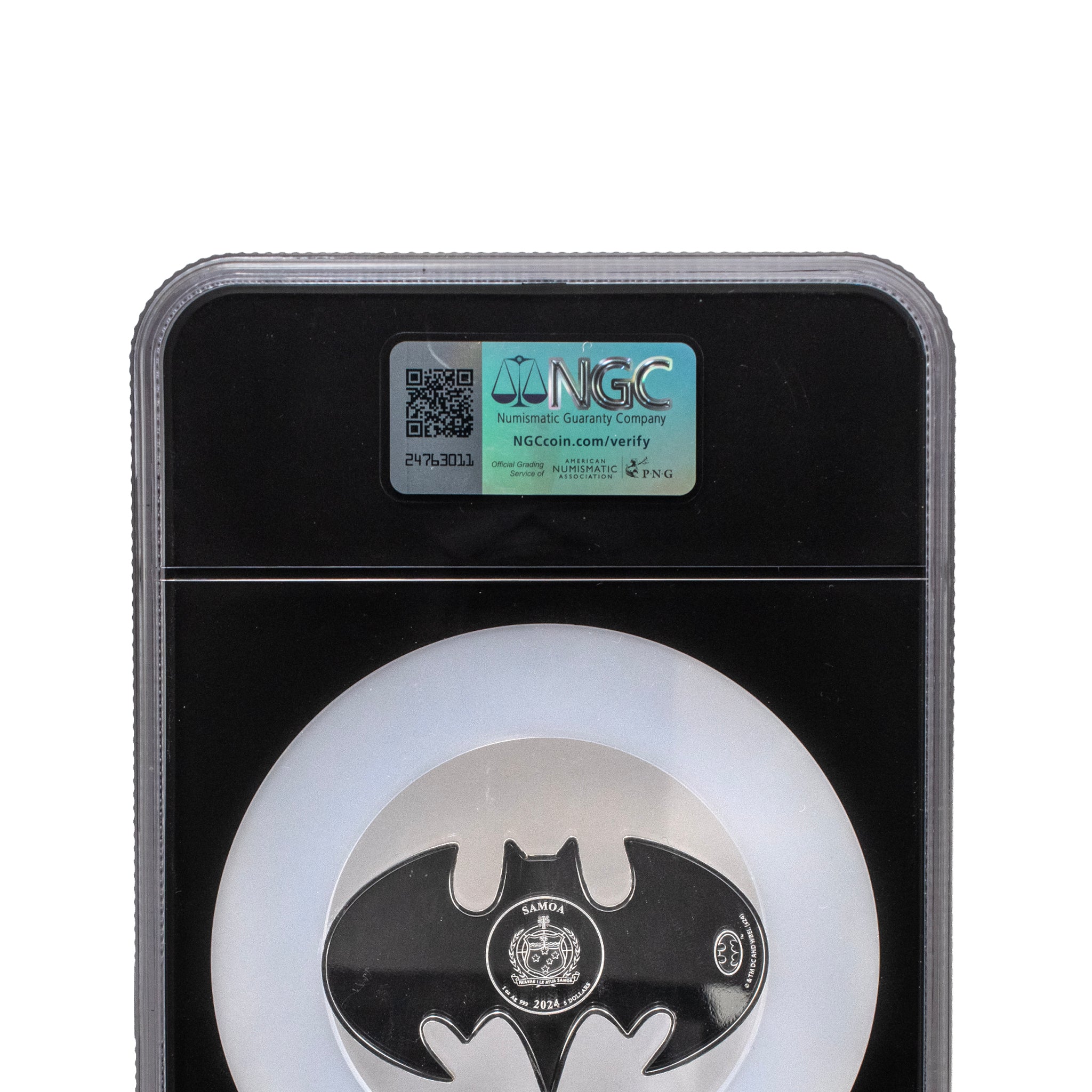 2024 Ngc MS69 Samoa $5 1OZ Fine Silver DC Comics Batman Batarang Bullion Coin