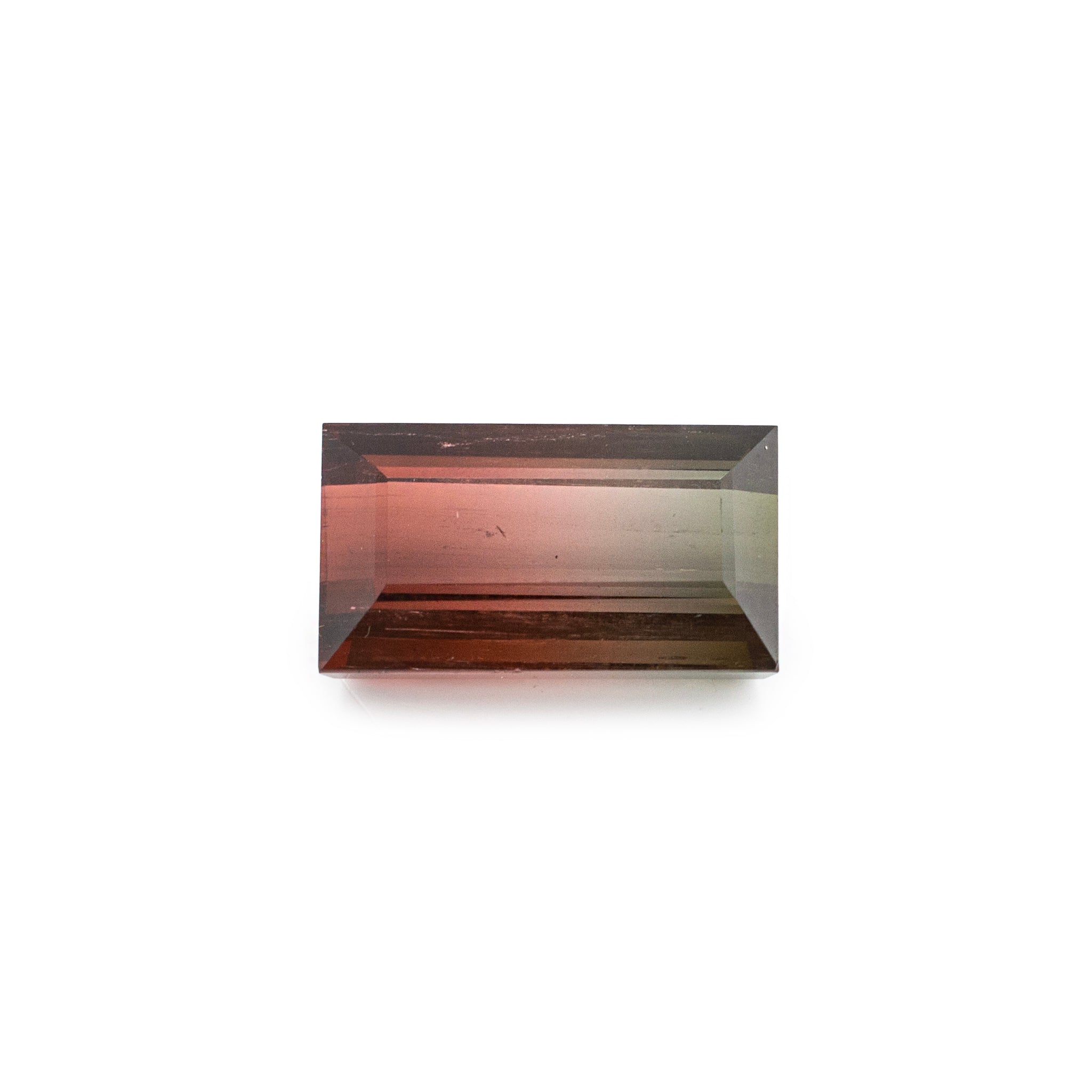 Natural 53.63ct Gia Rectangular Cut Shape Brownish Pink Green Loose Tourmaline