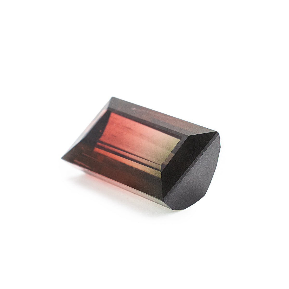 Natural 53.63ct Gia Rectangular Cut Shape Brownish Pink Green Loose Tourmaline